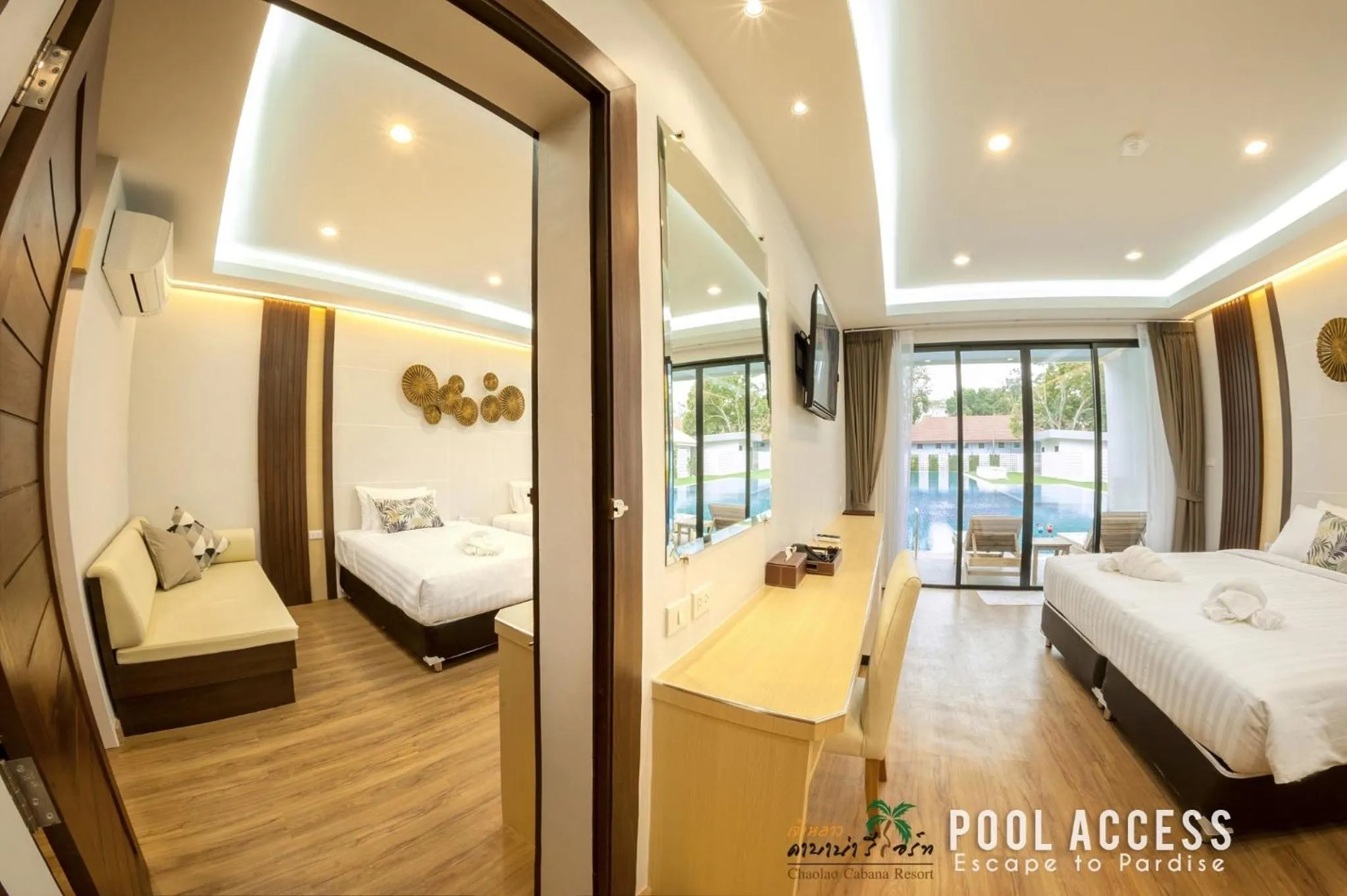 Bed in Chaolao Cabana Resort