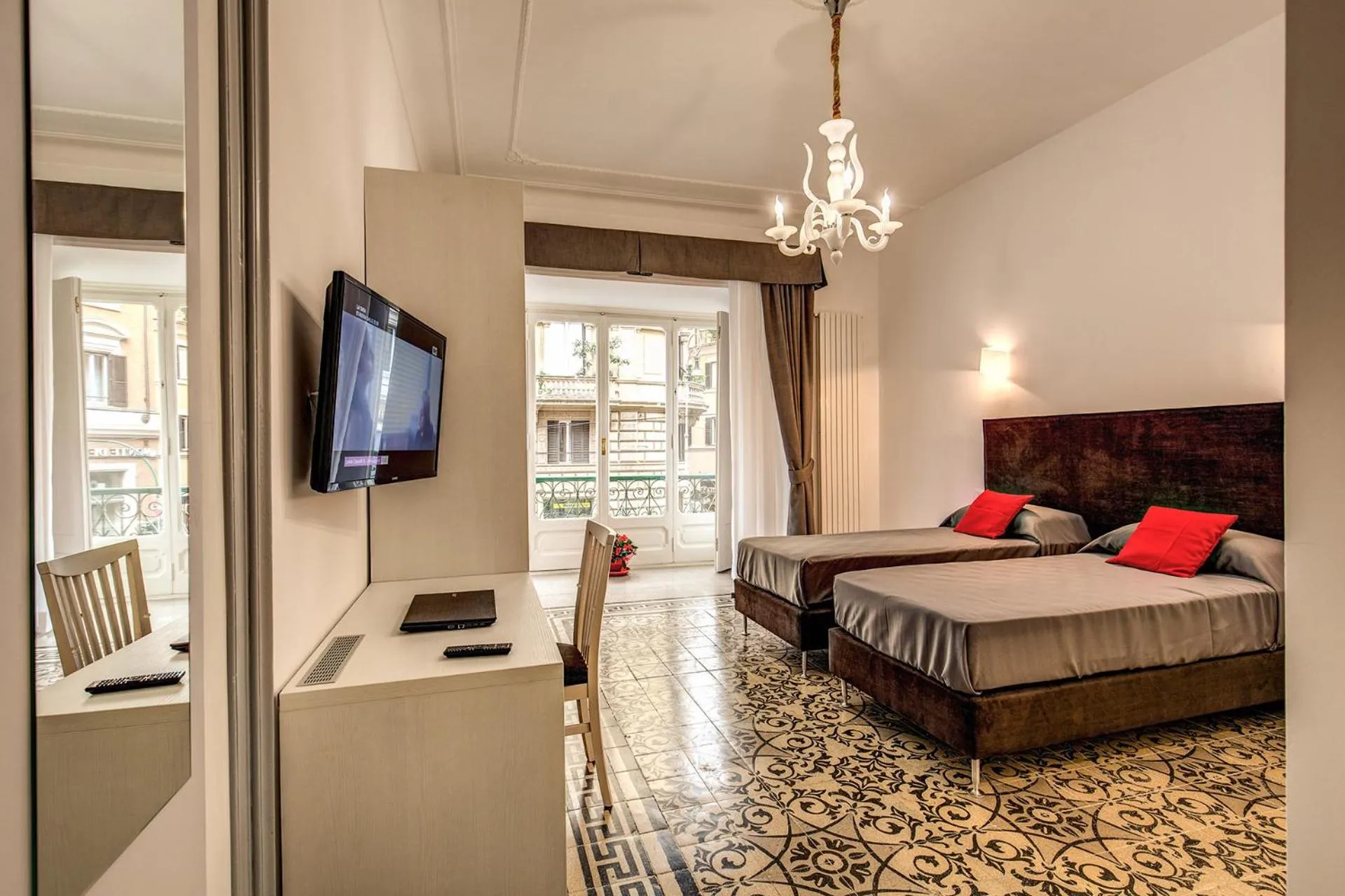 TV and multimedia, Bed in Feronia Guest house