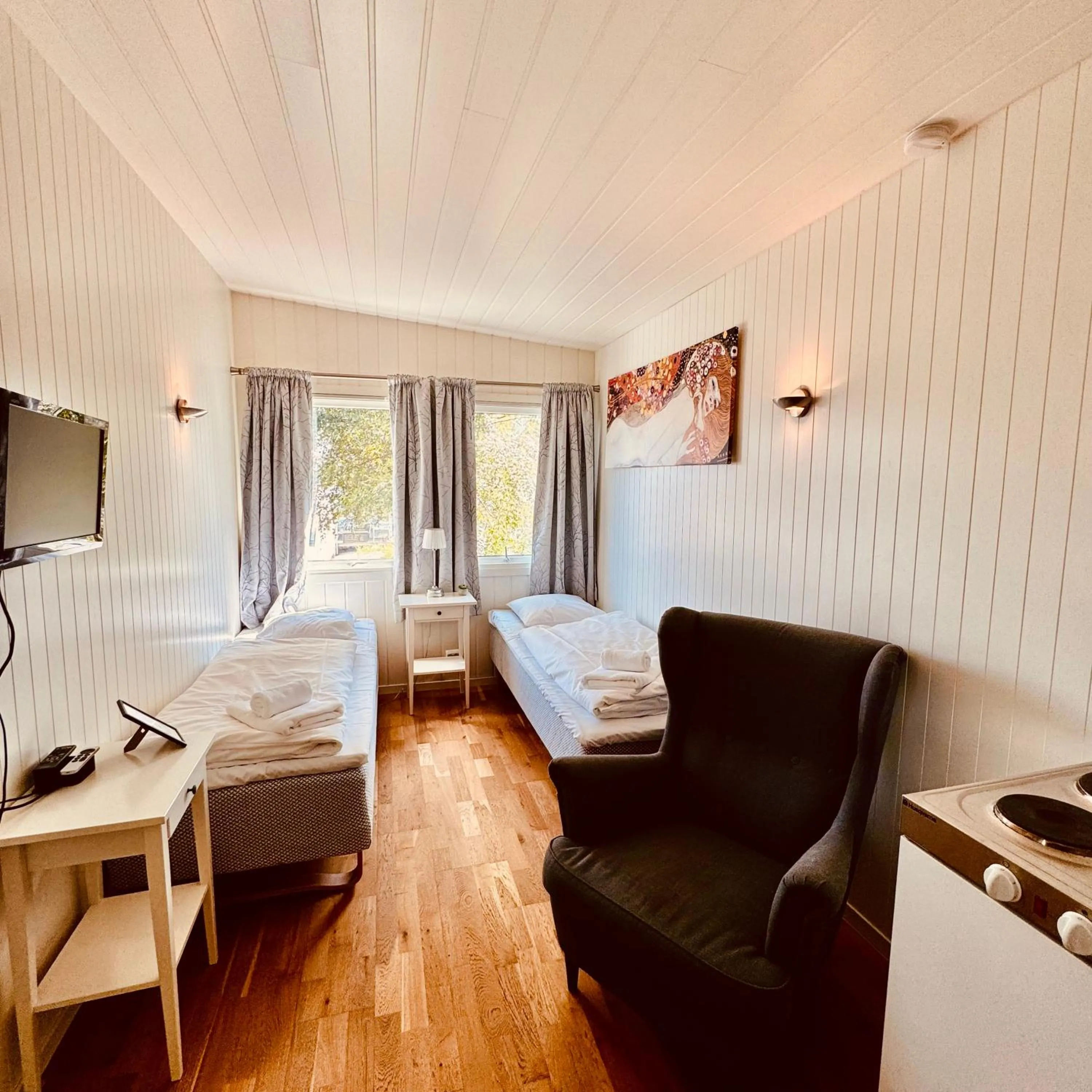 Bed in Sjøberg Hotell og Ferie Leiligheter