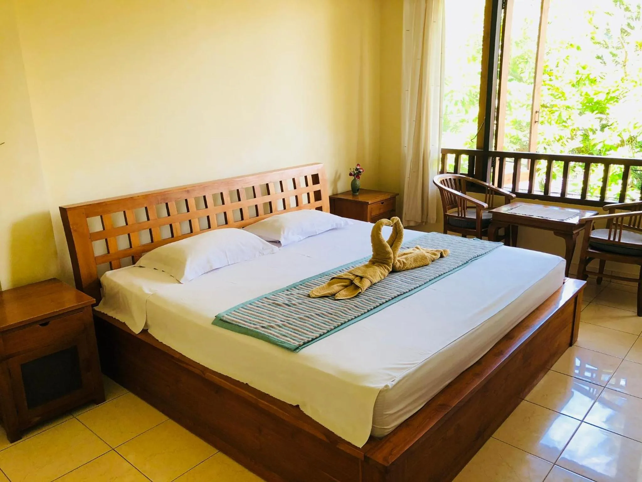 Bed in Padangbai Beach inn