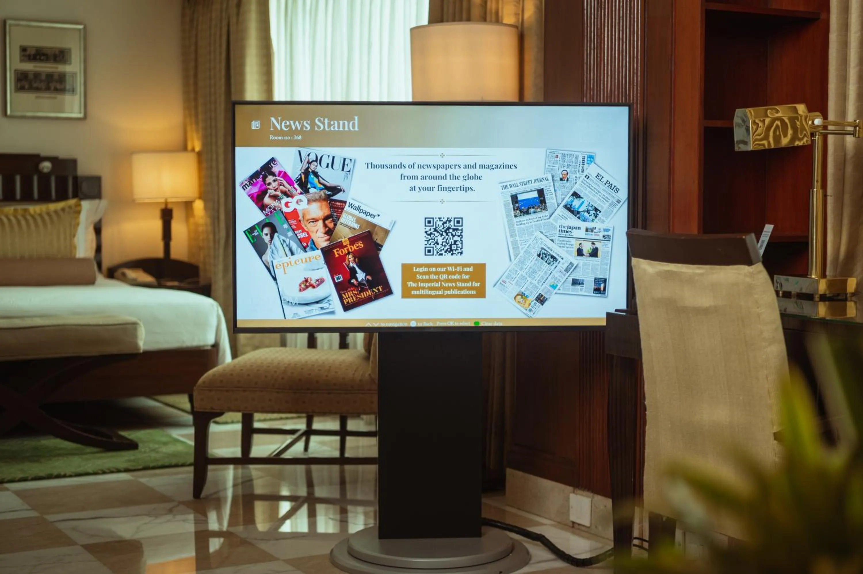 TV and multimedia, Bed in The Imperial, New Delhi