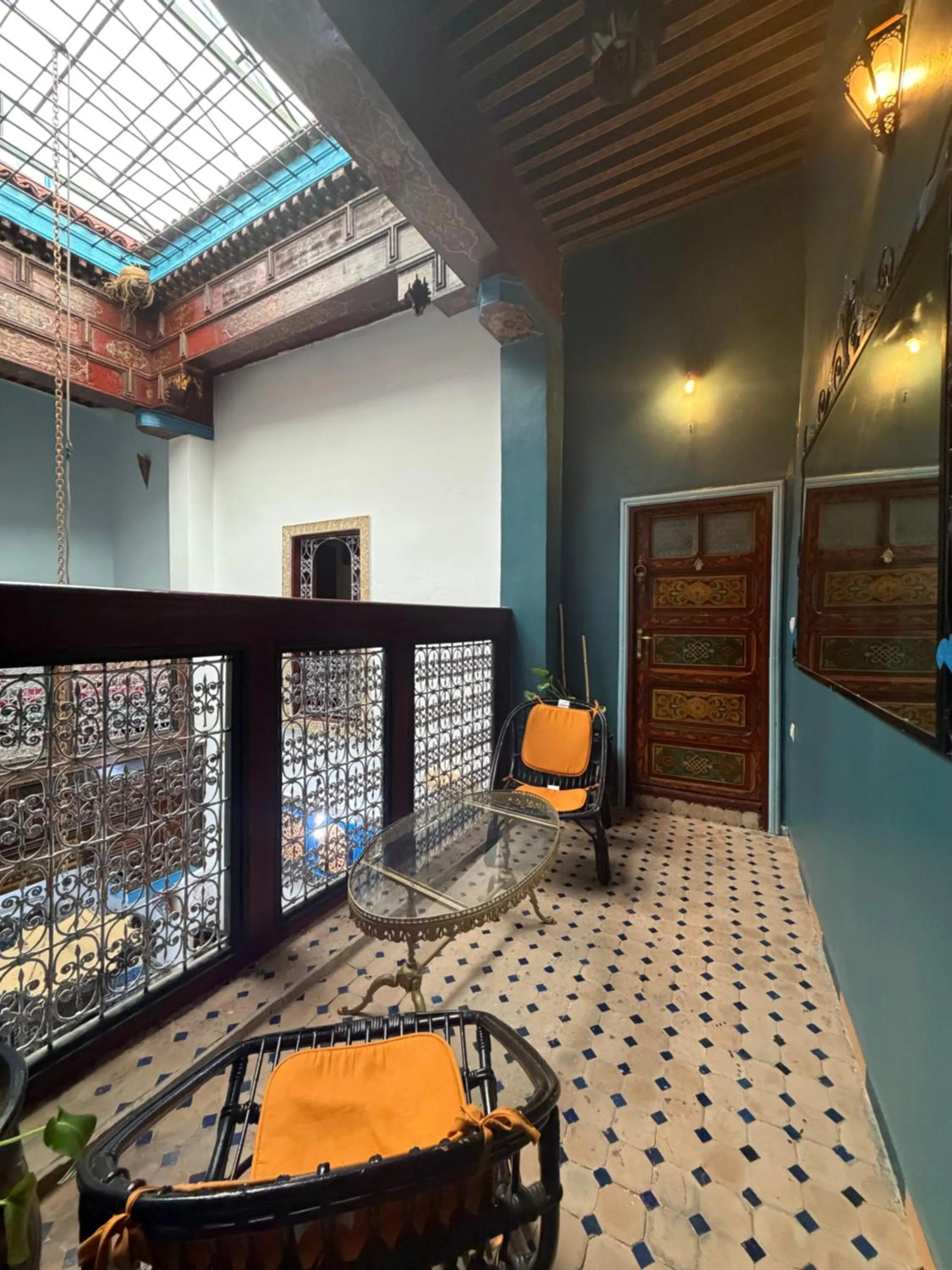 Balcony/Terrace in Riad Dar FES 12 century luxury home