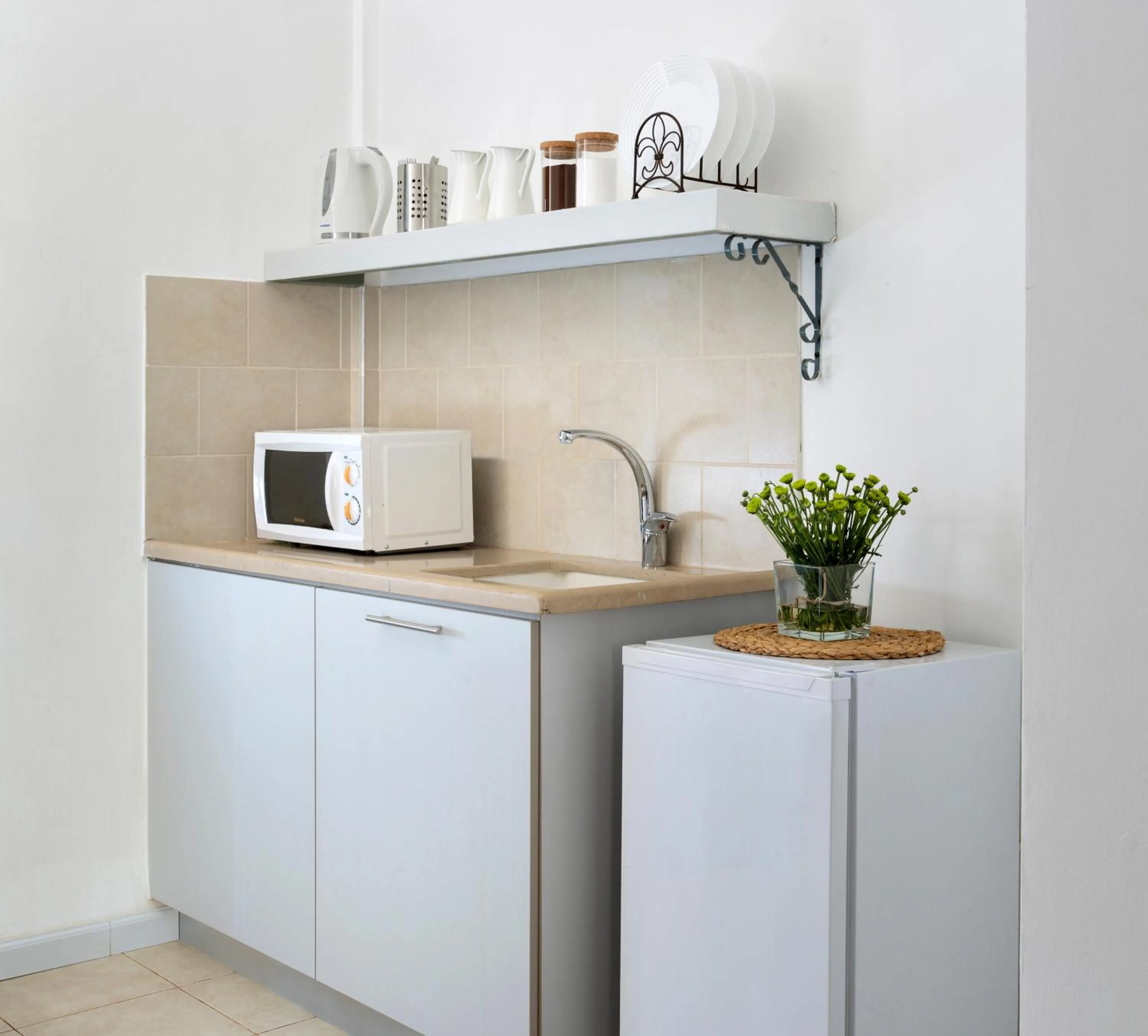 Kitchen or kitchenette in Kibbutz Malkiya Travel Hotel