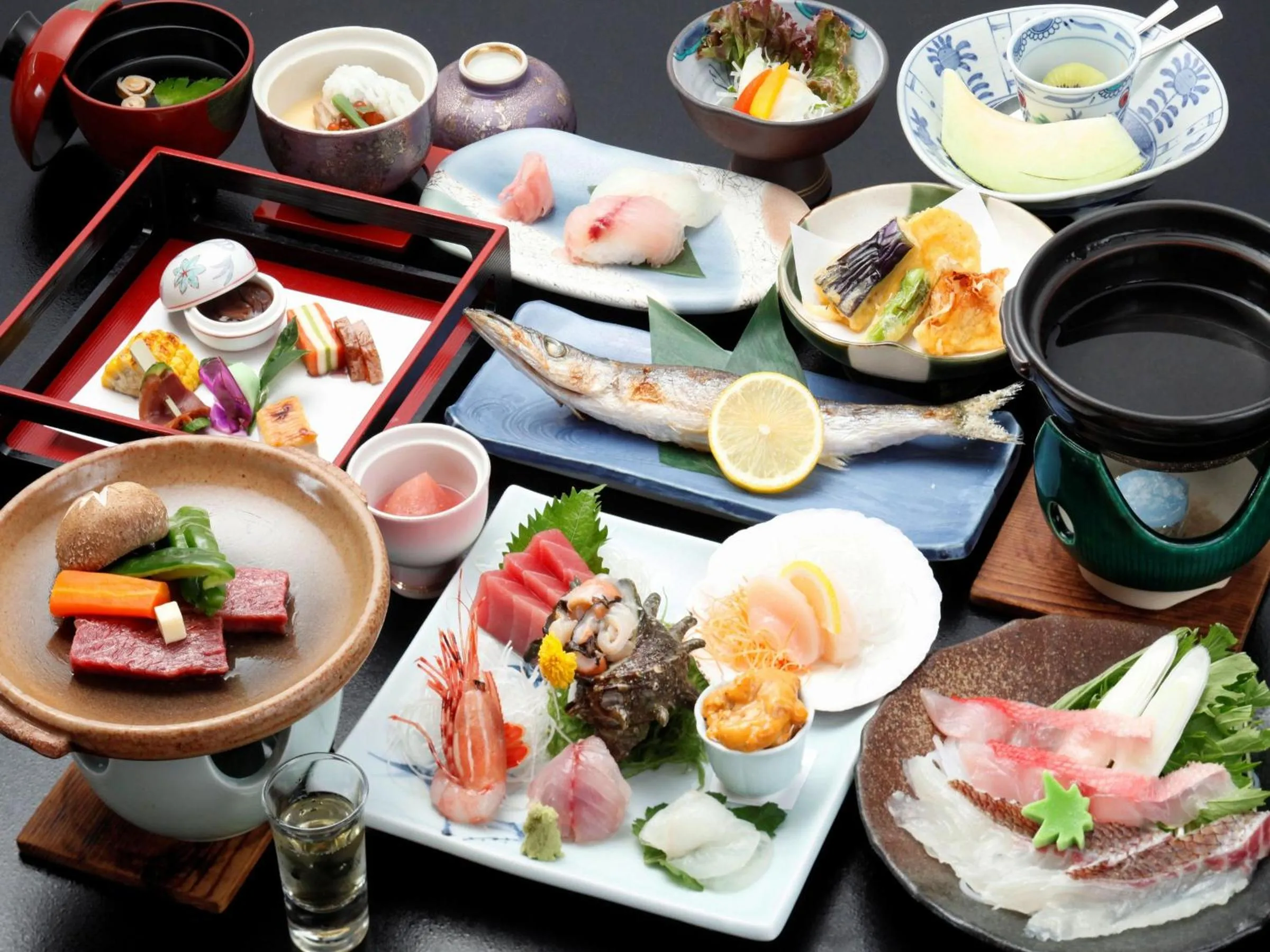 Dinner in Yugawara Ohnoya Ryokan