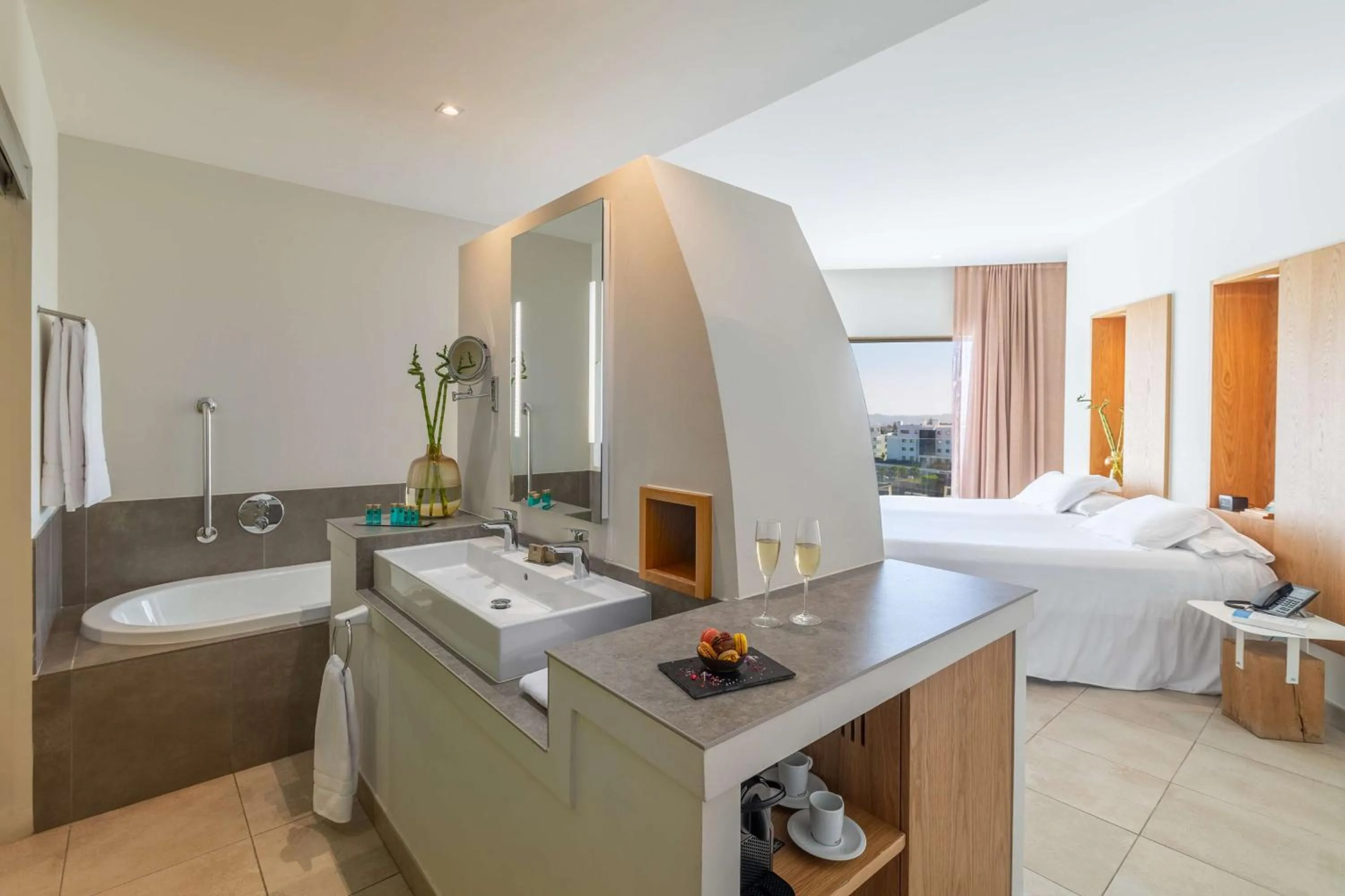 View (from property/room), Bed in Higuerón Hotel Málaga, Curio Collection by Hilton