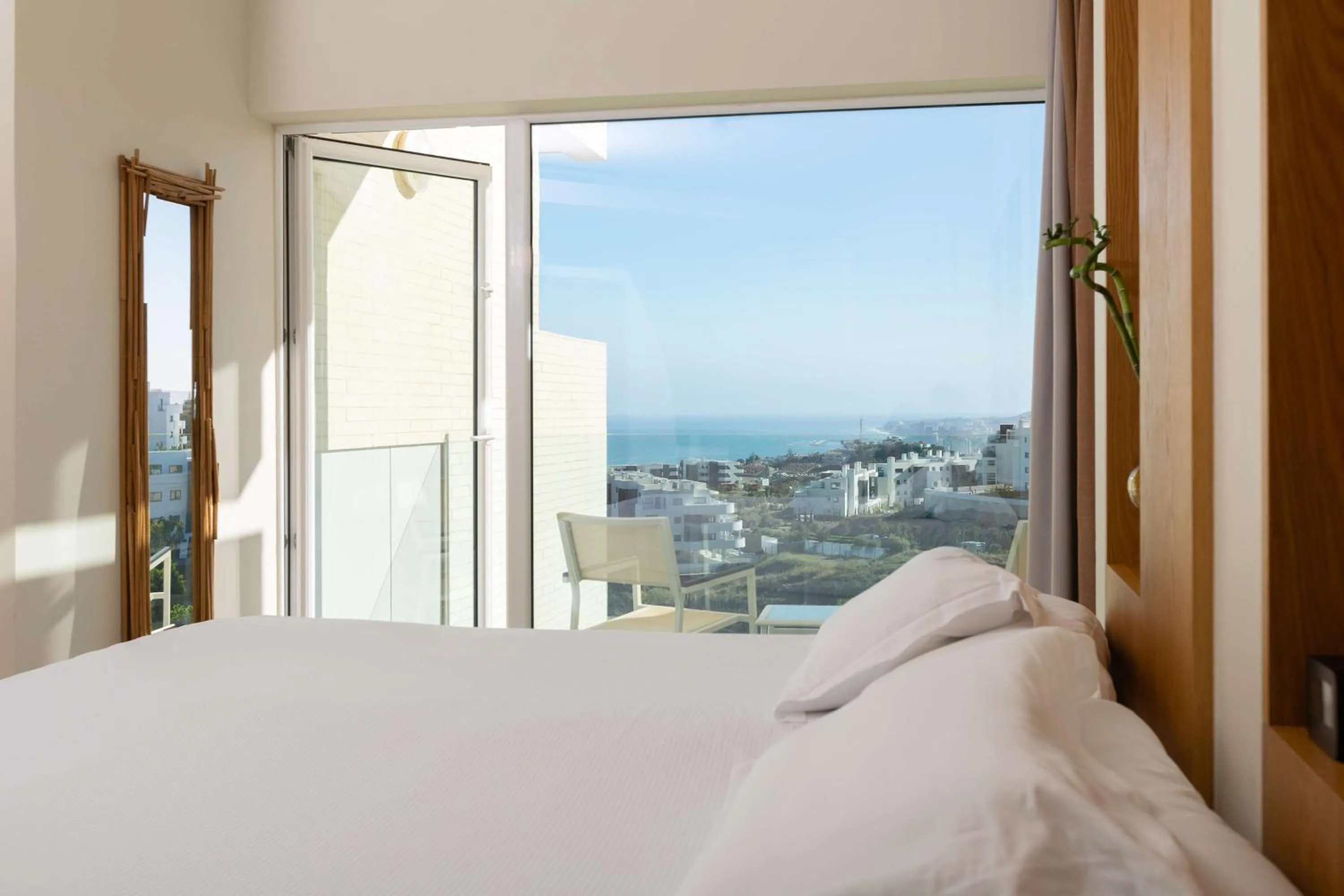 View (from property/room), Bed in Higuerón Hotel Málaga, Curio Collection by Hilton