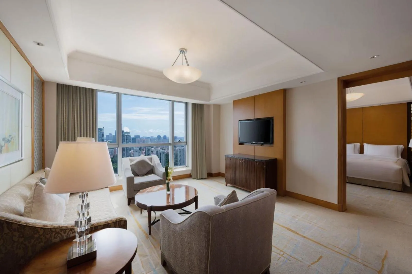 Living room, Bed in DoubleTree by Hilton Shanghai Pudong