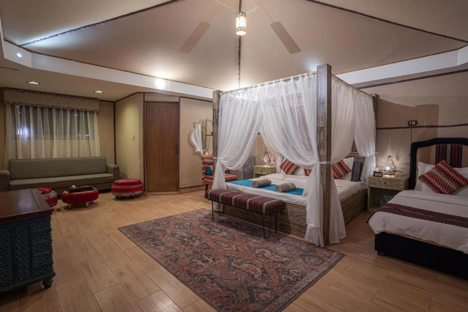 Bed in Rahayeb Desert Camp