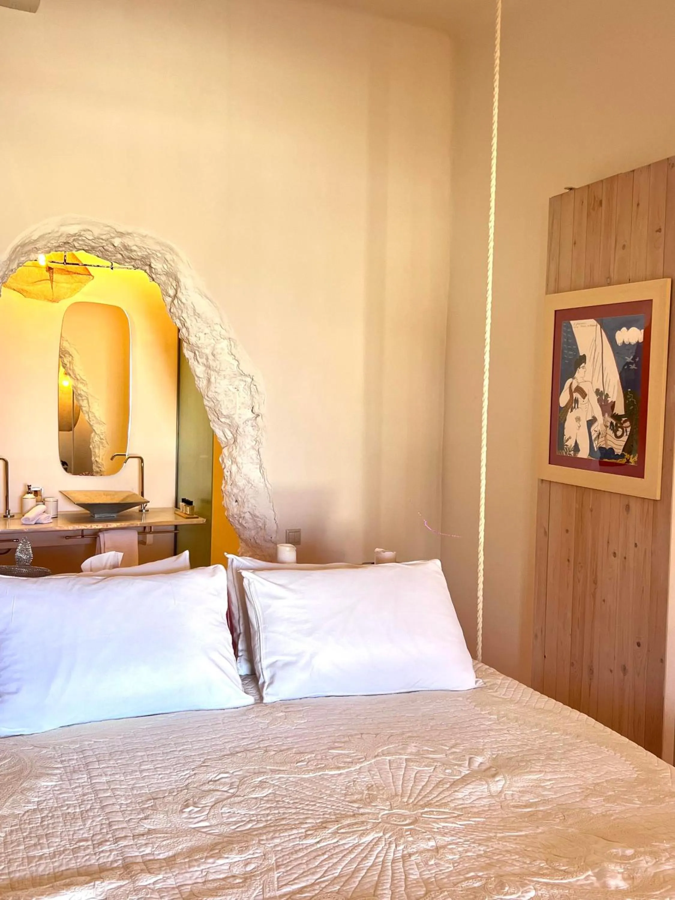 Bed in Aigis Suites Kea