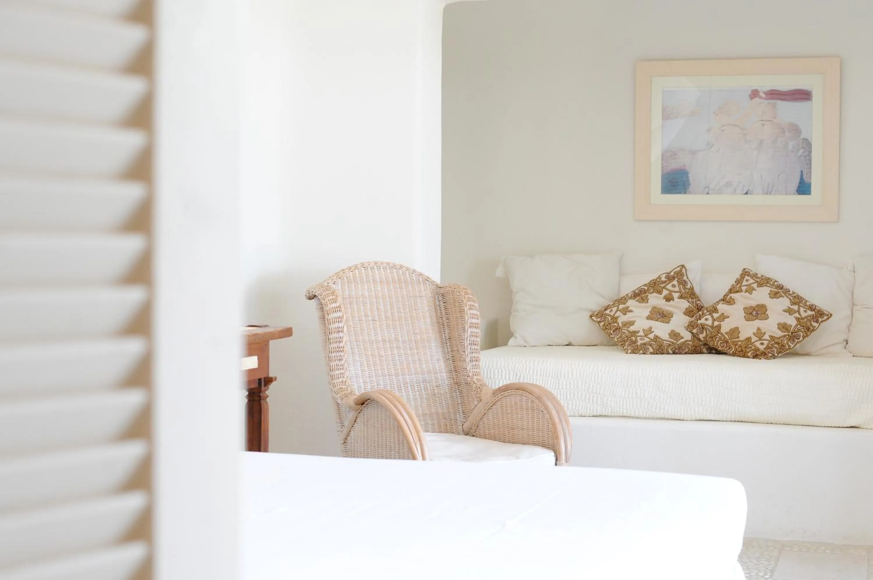 Seating area, Bed in Aigis Suites Kea