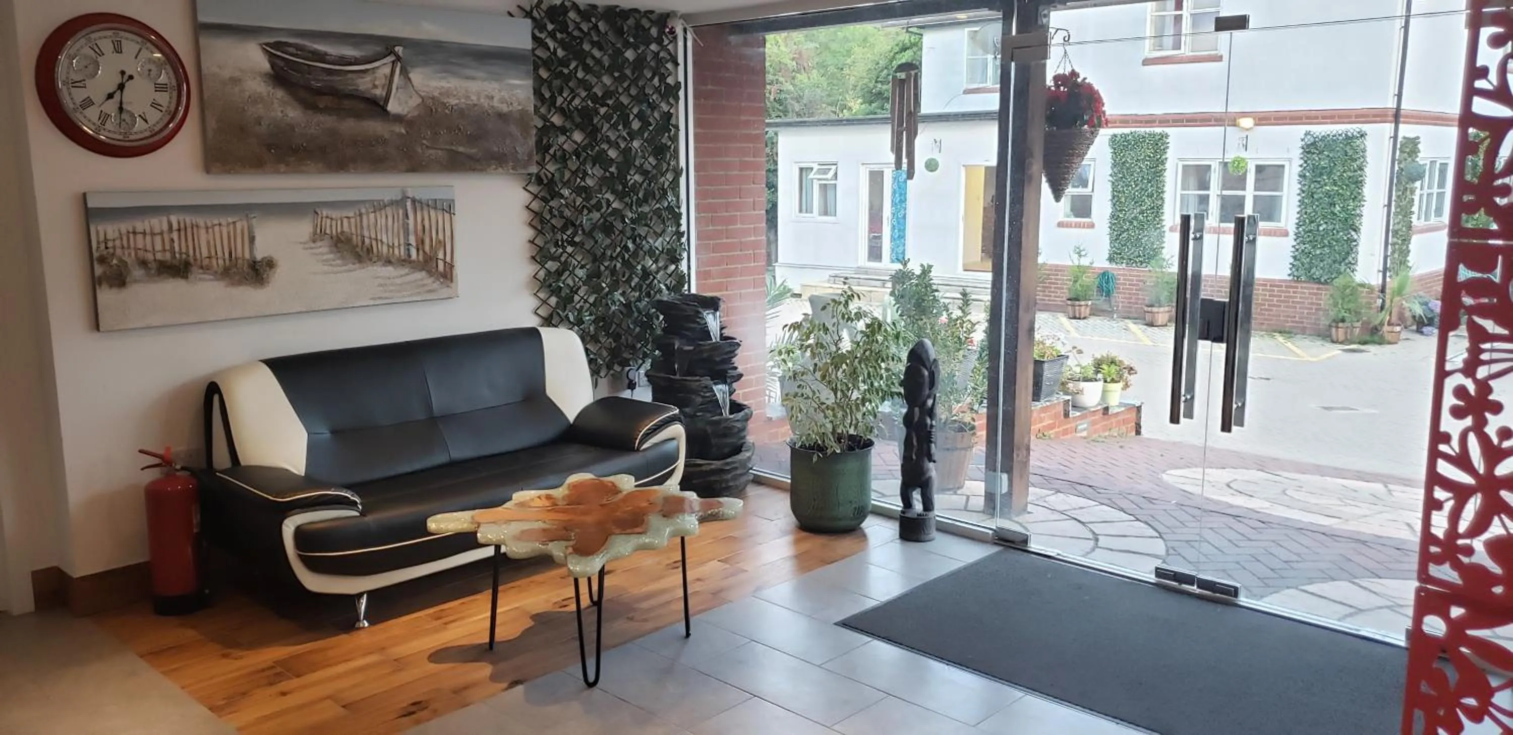 Seating area in Stansted Airport Lodge