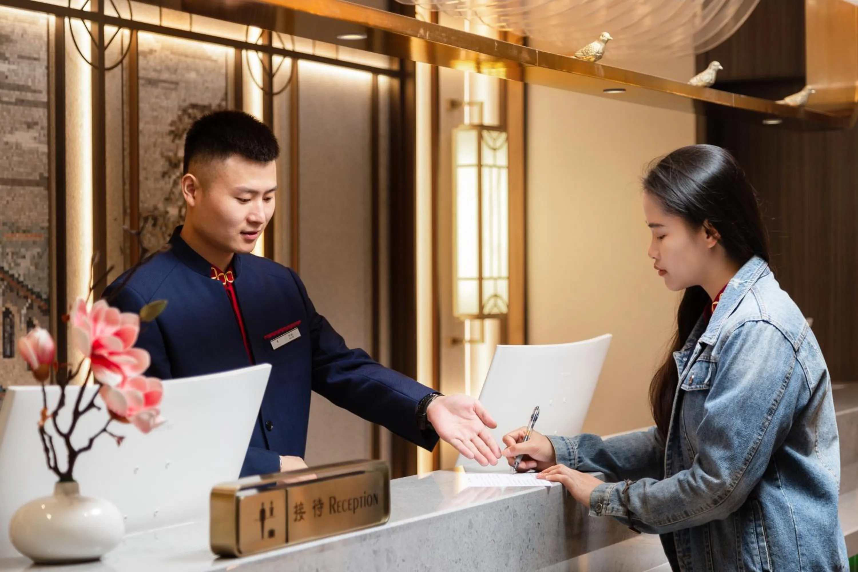 Lobby or reception in Guangzhou Wogo Yuanbao Hotel-Zhujiang New Town