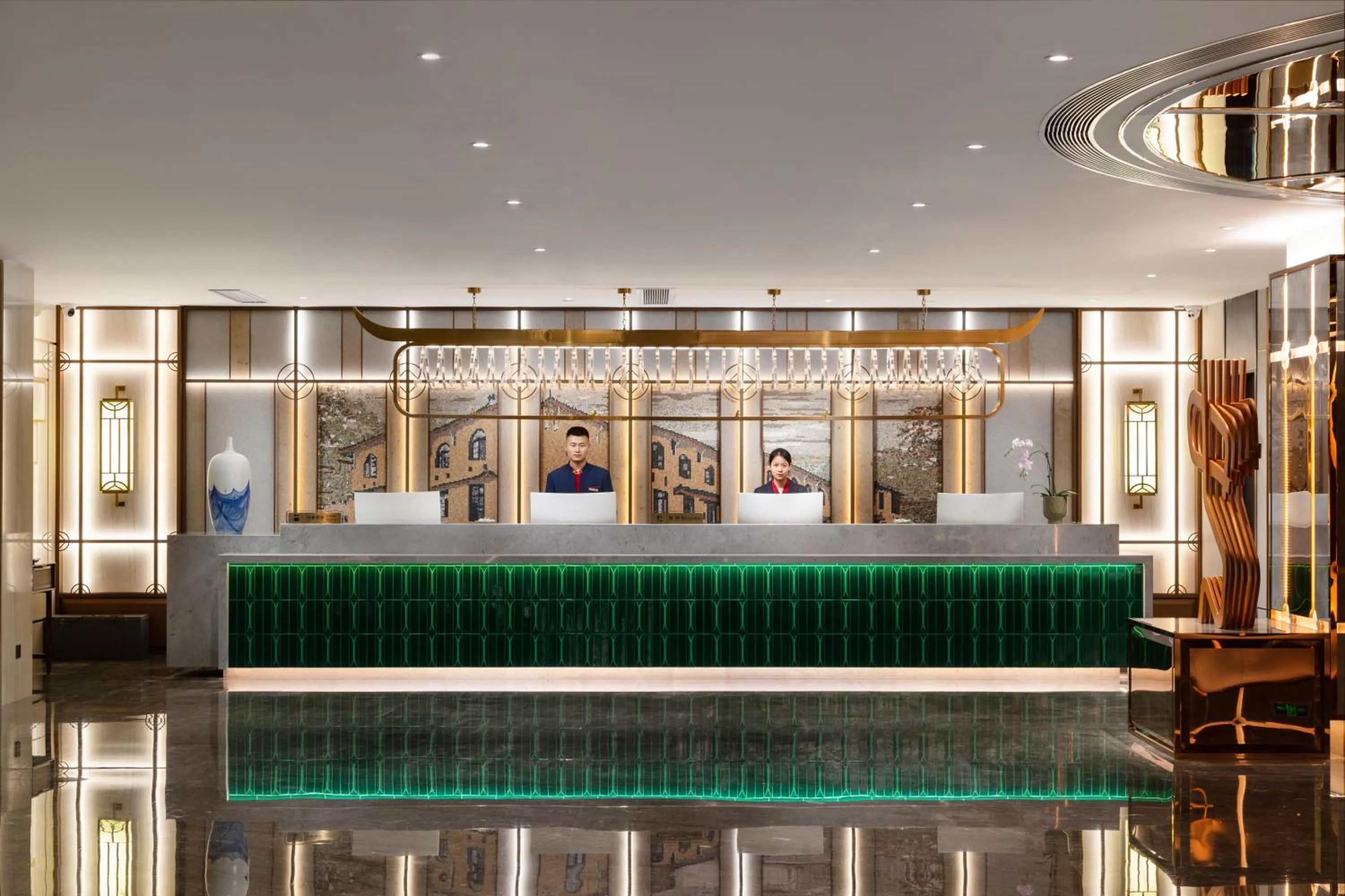 Lobby or reception in Guangzhou Wogo Yuanbao Hotel-Zhujiang New Town