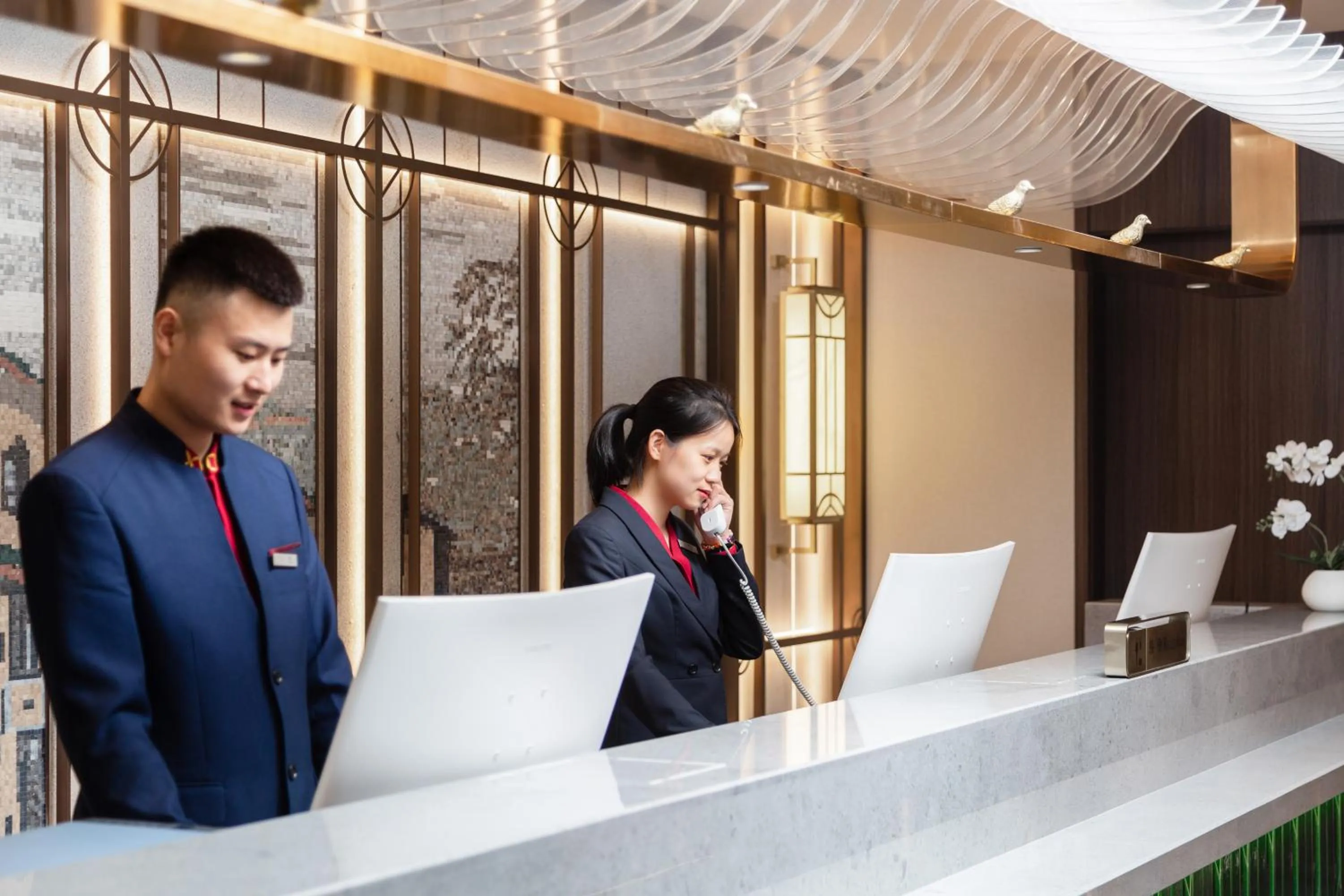 Lobby or reception in Guangzhou Wogo Yuanbao Hotel-Zhujiang New Town