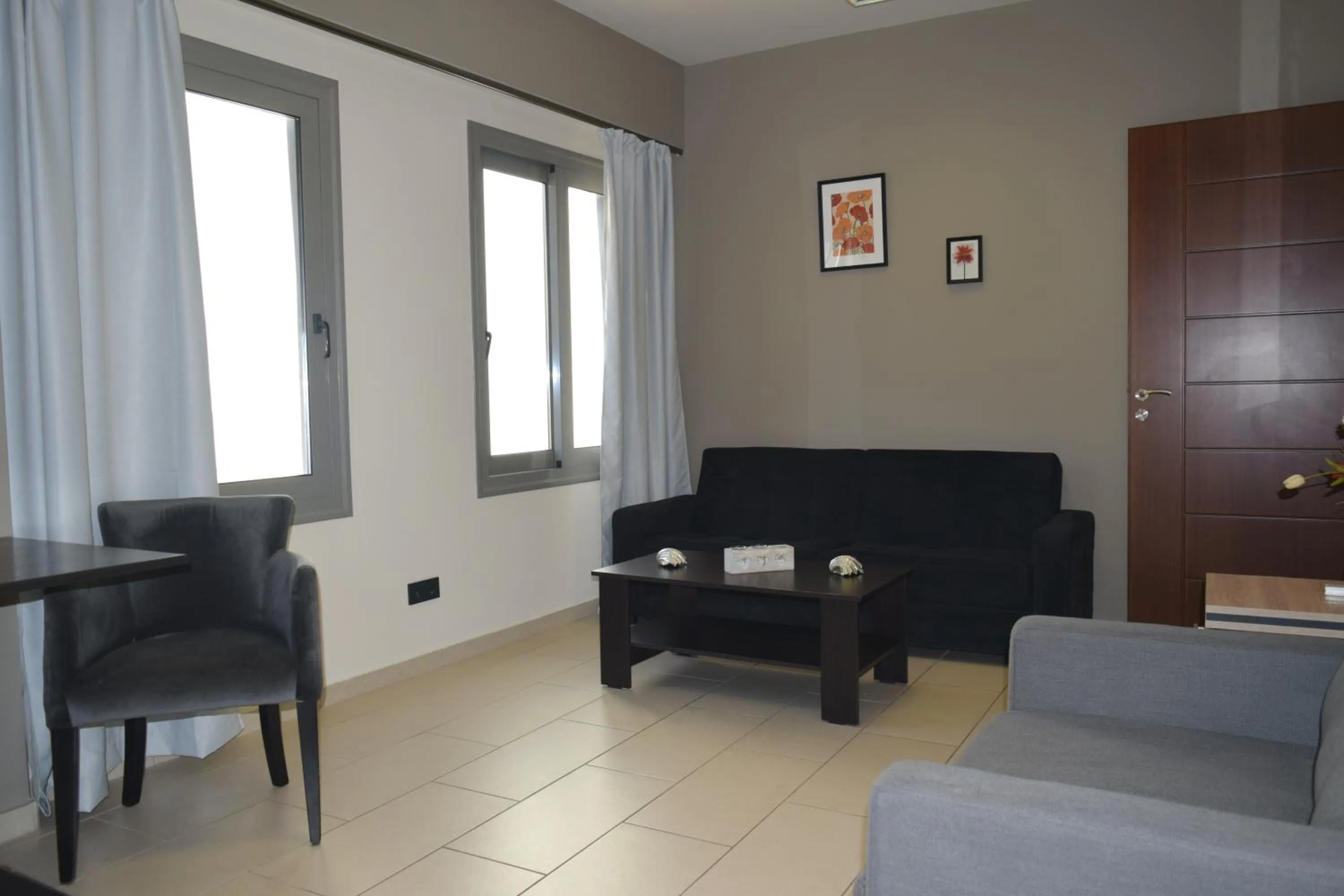 Seating area in Athenian Central Apartments