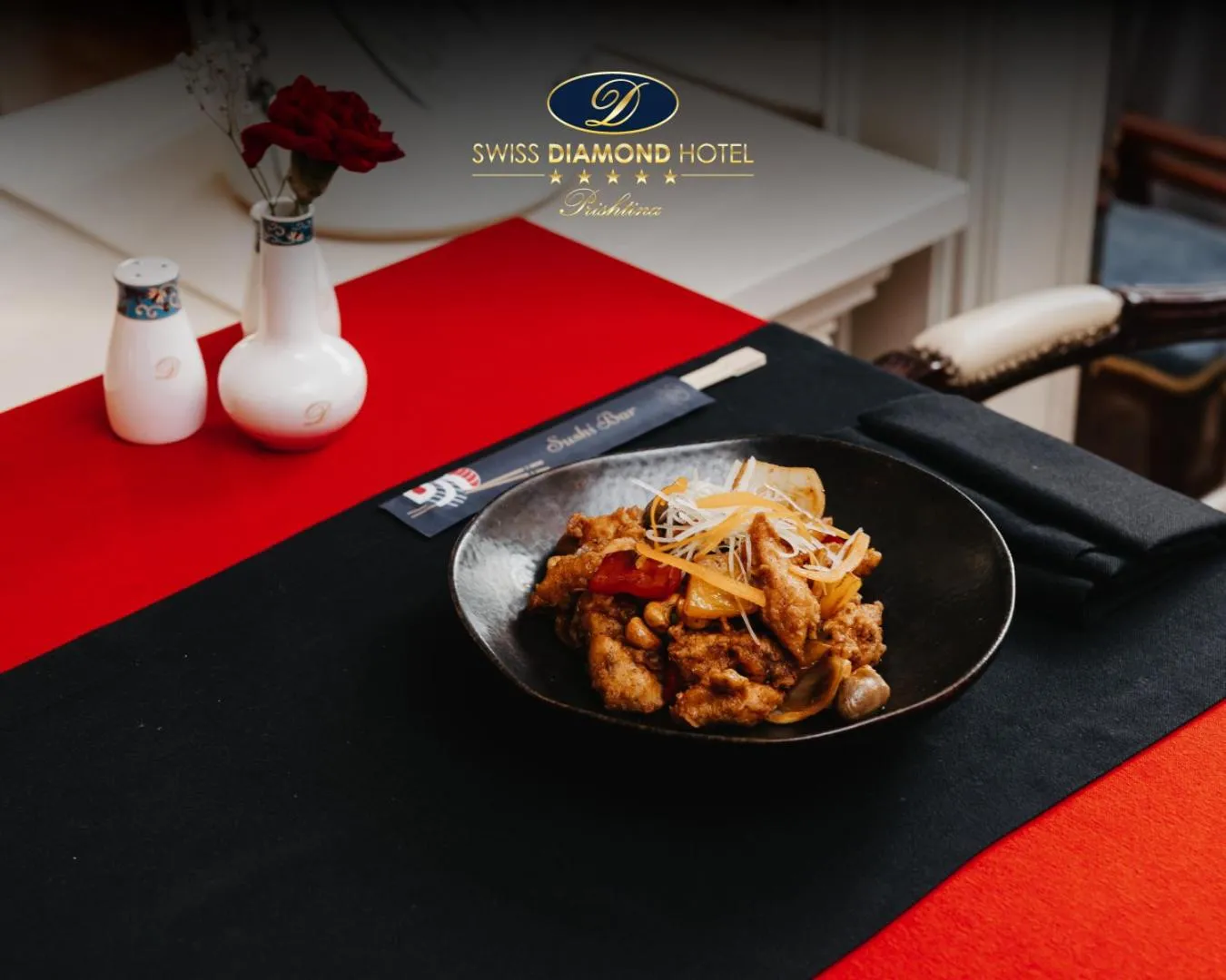 Asian breakfast in Swiss Diamond Hotel Prishtina