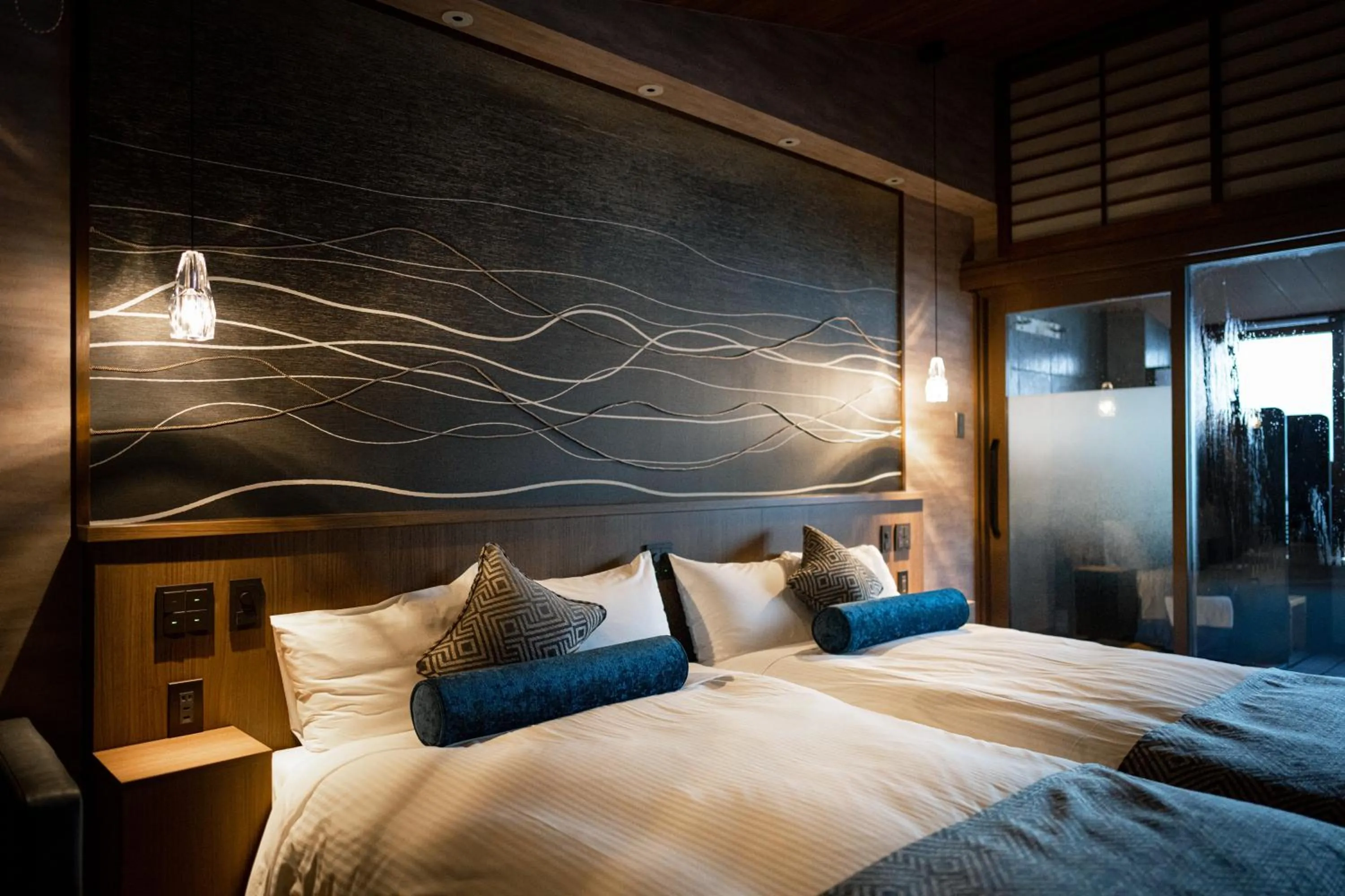 Photo of the whole room, Bed in Kinsuikan