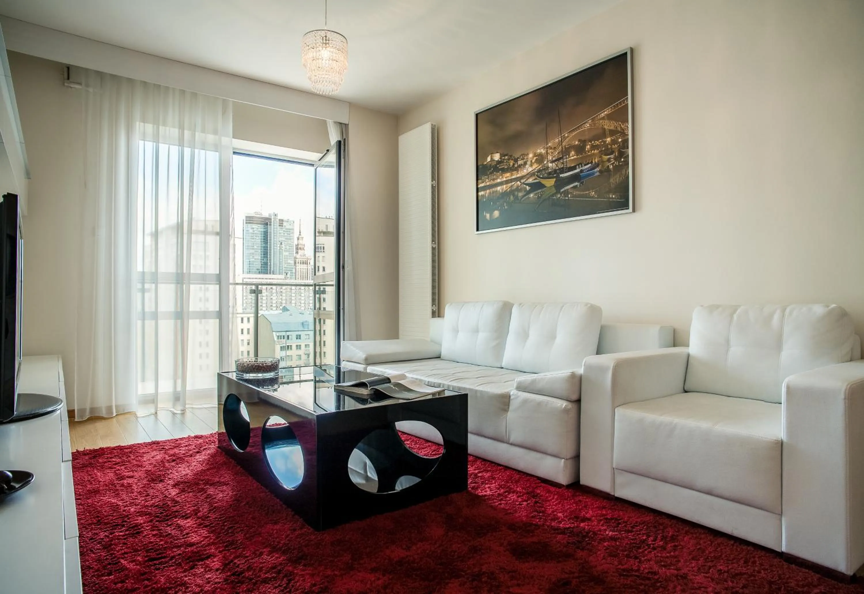 Seating area in Platinum Towers E-Apartments