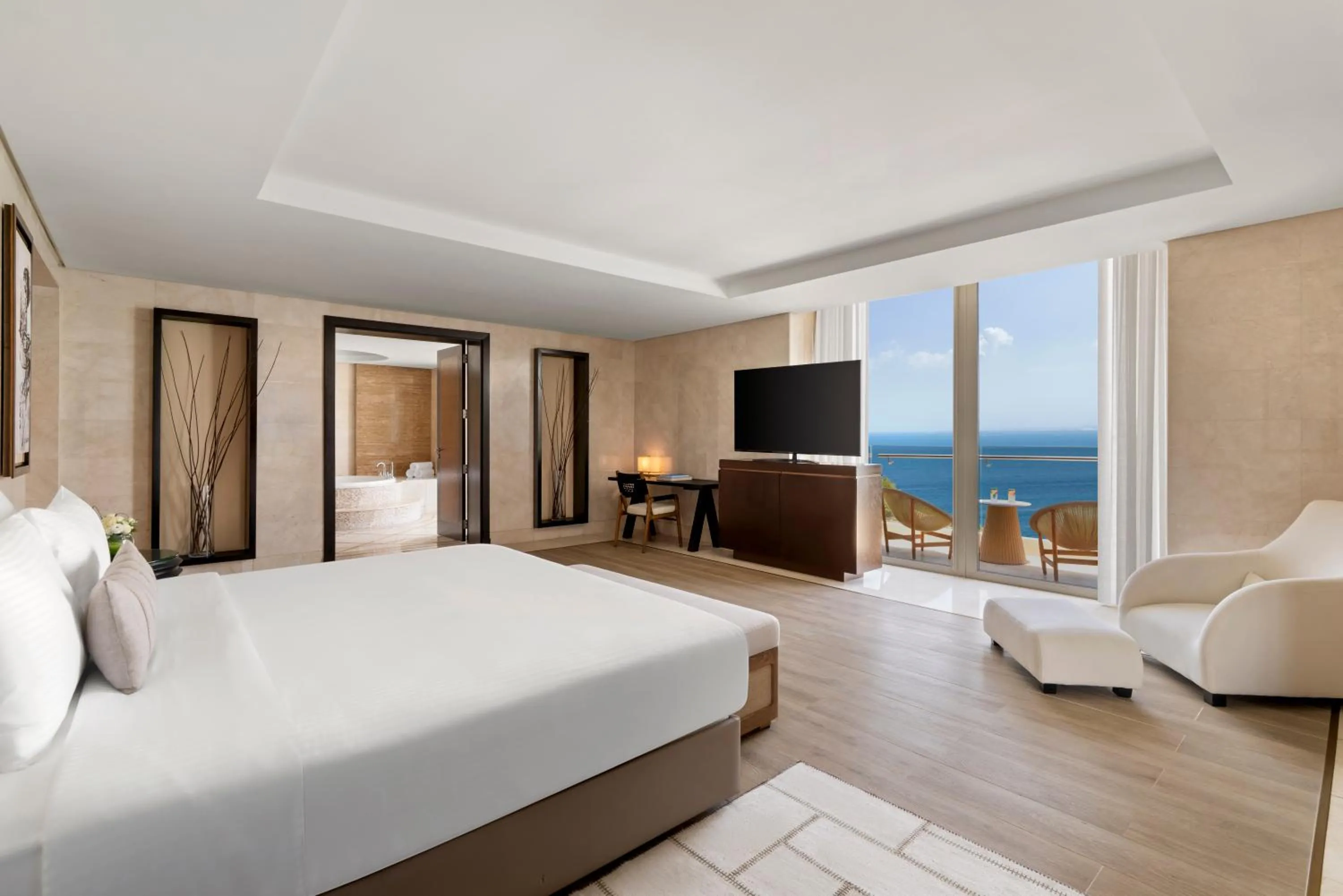 Balcony/Terrace, Bed in Rixos The Palm Hotel & Suites - Ultra All Inclusive