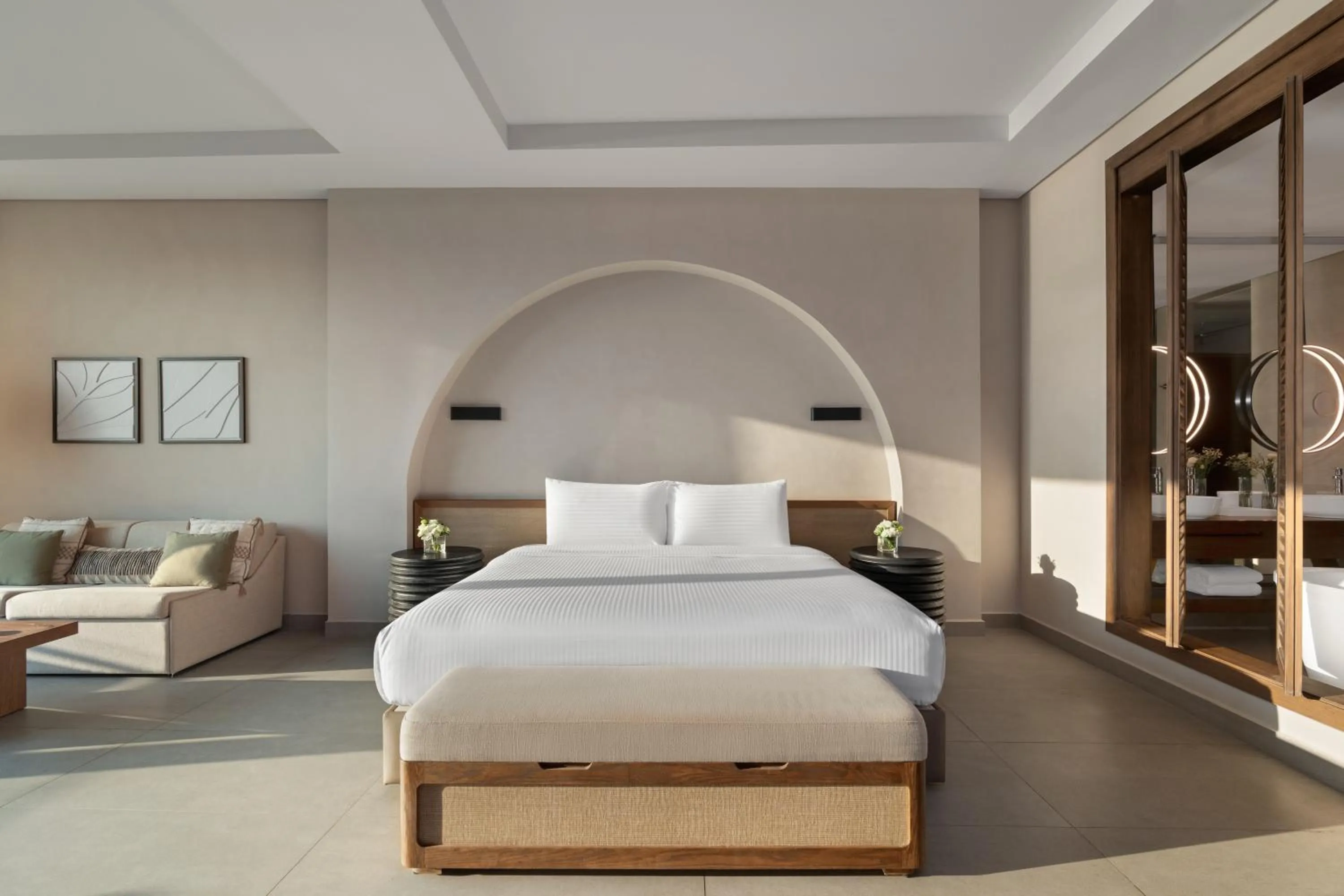 Seating area, Bed in Rixos The Palm Hotel & Suites - Ultra All Inclusive