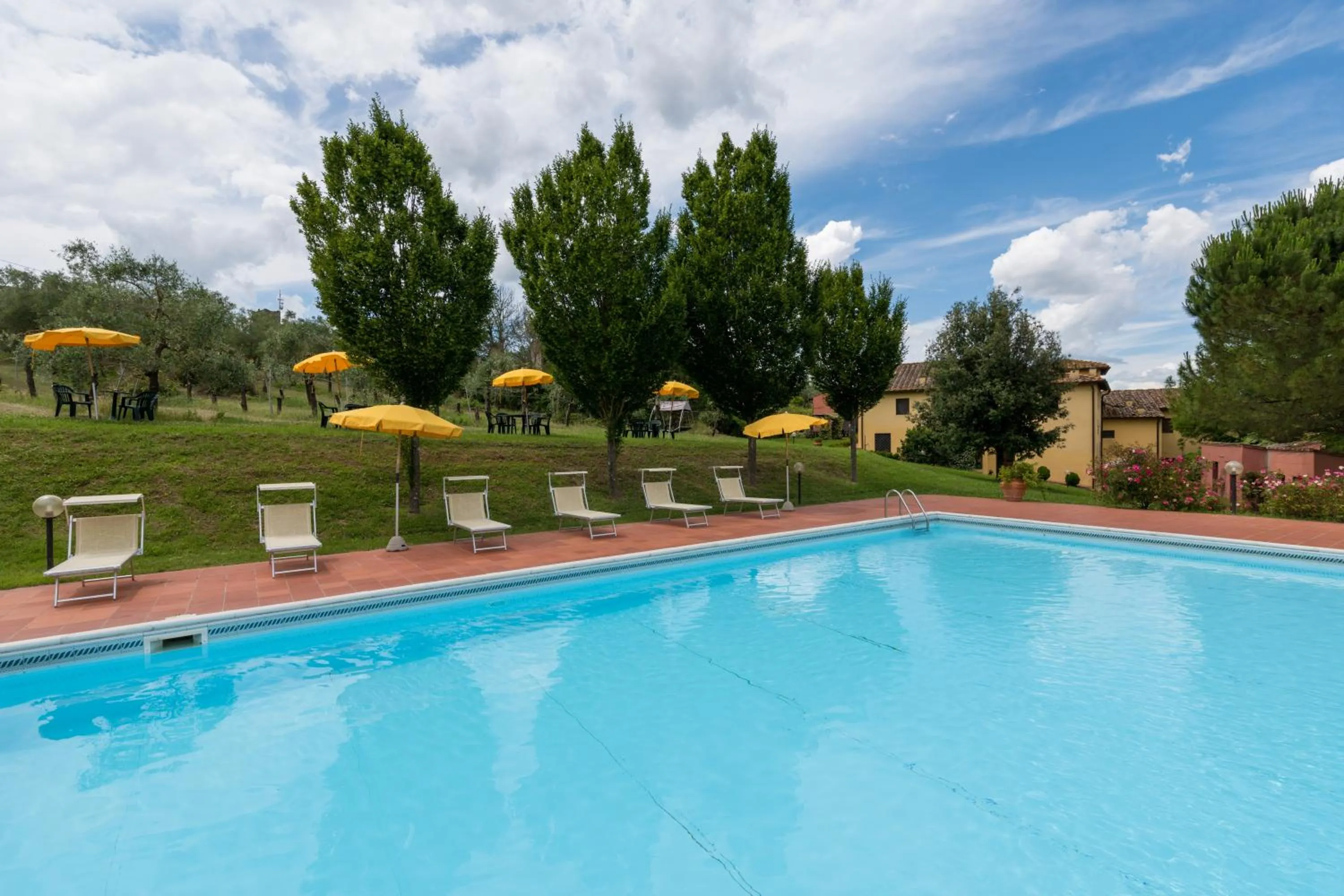 Pool view in Podere Torricella