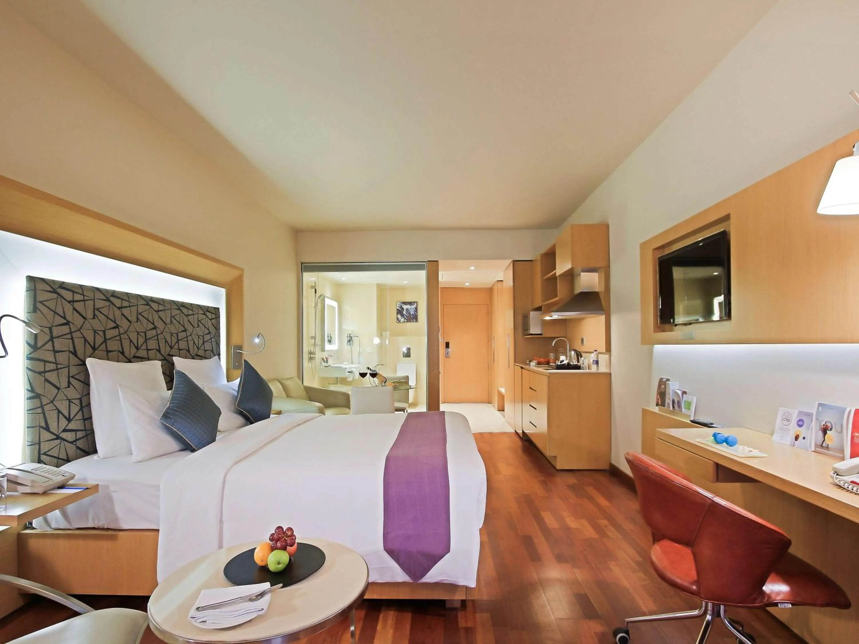 Premier Room with 1 King Bed Ocean View with Premier Lounge Access along with 2 Pieces of Laundry per room per night on non-cumulative basis. - single occupancy in Novotel Visakhapatnam Varun Beach