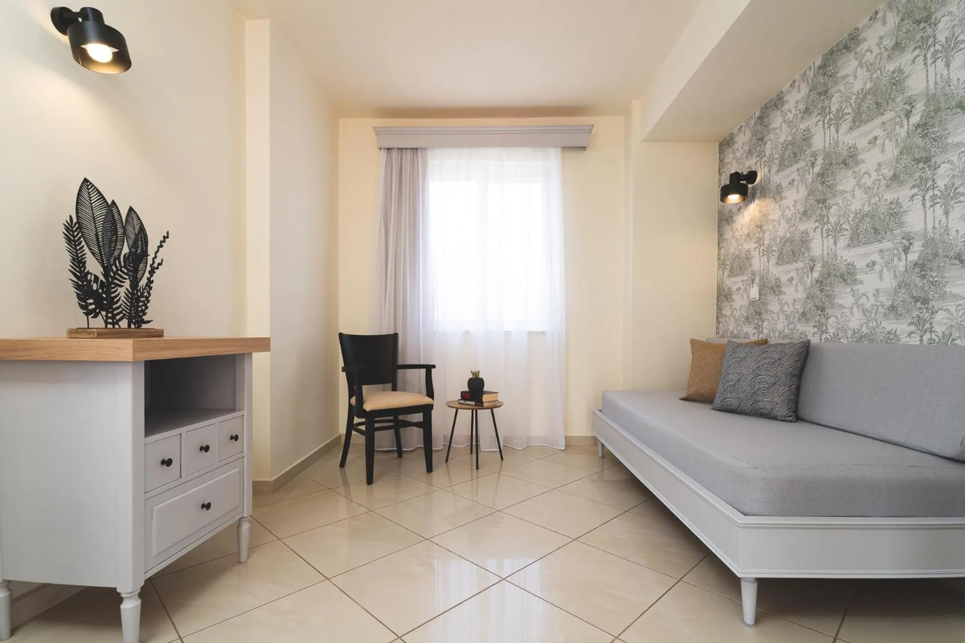 Living room, Bed in Zeus Village Resort - Adults Only