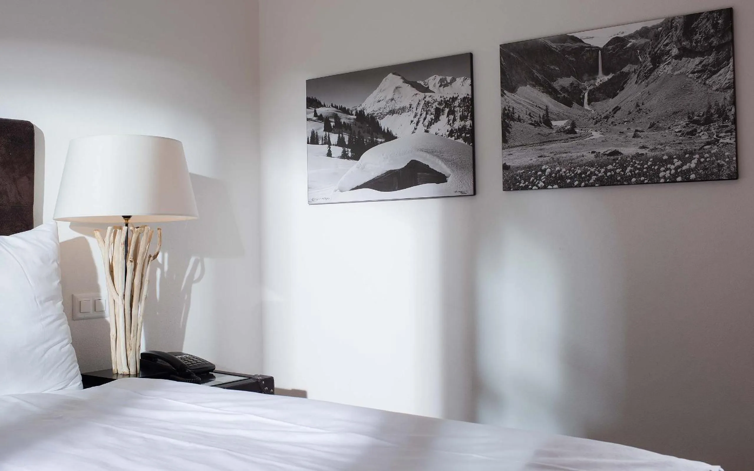 Decorative detail, Bed in Hotel des Alpes Superieur