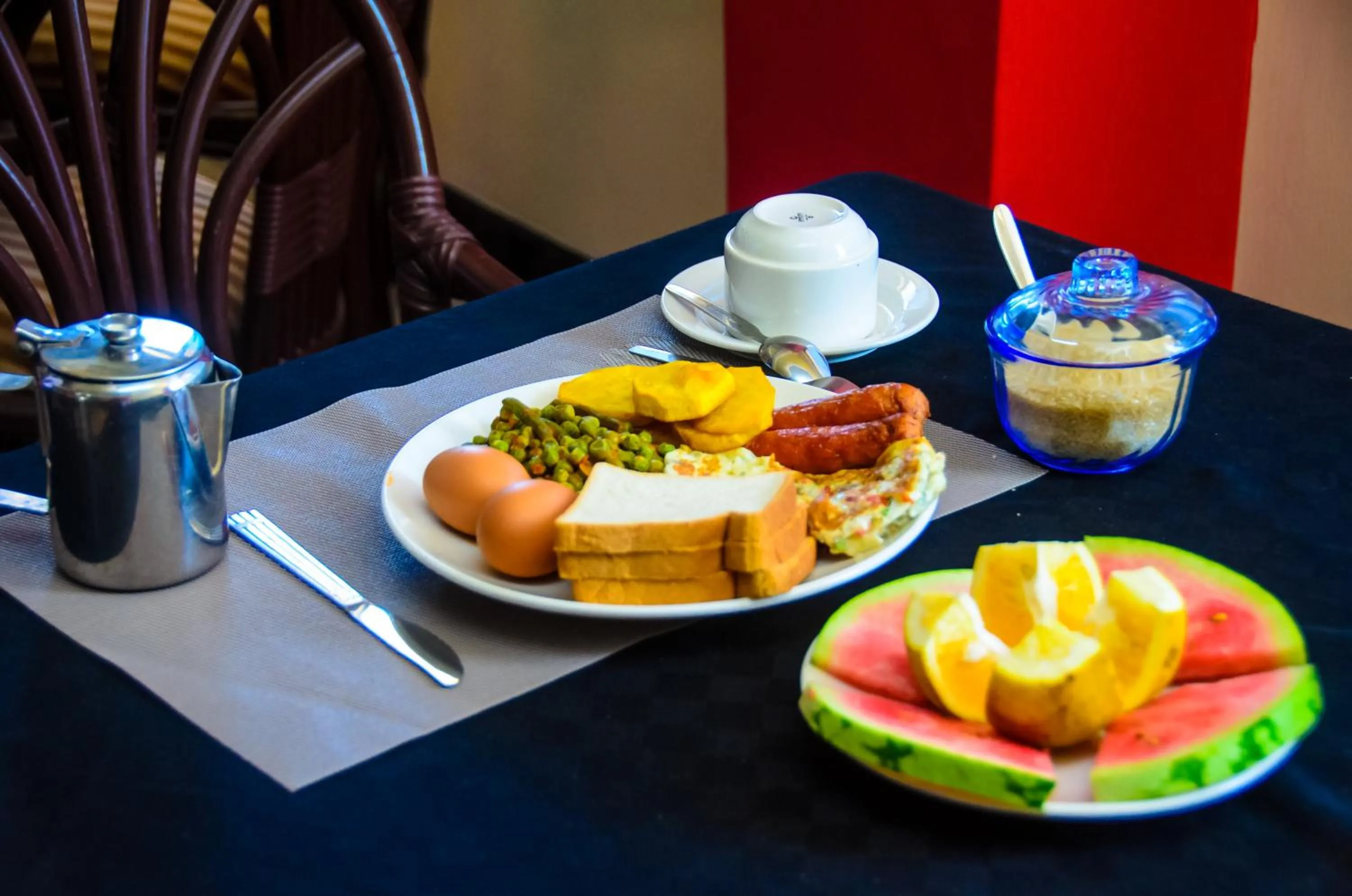 Continental breakfast in Sheratton Regency Hotel