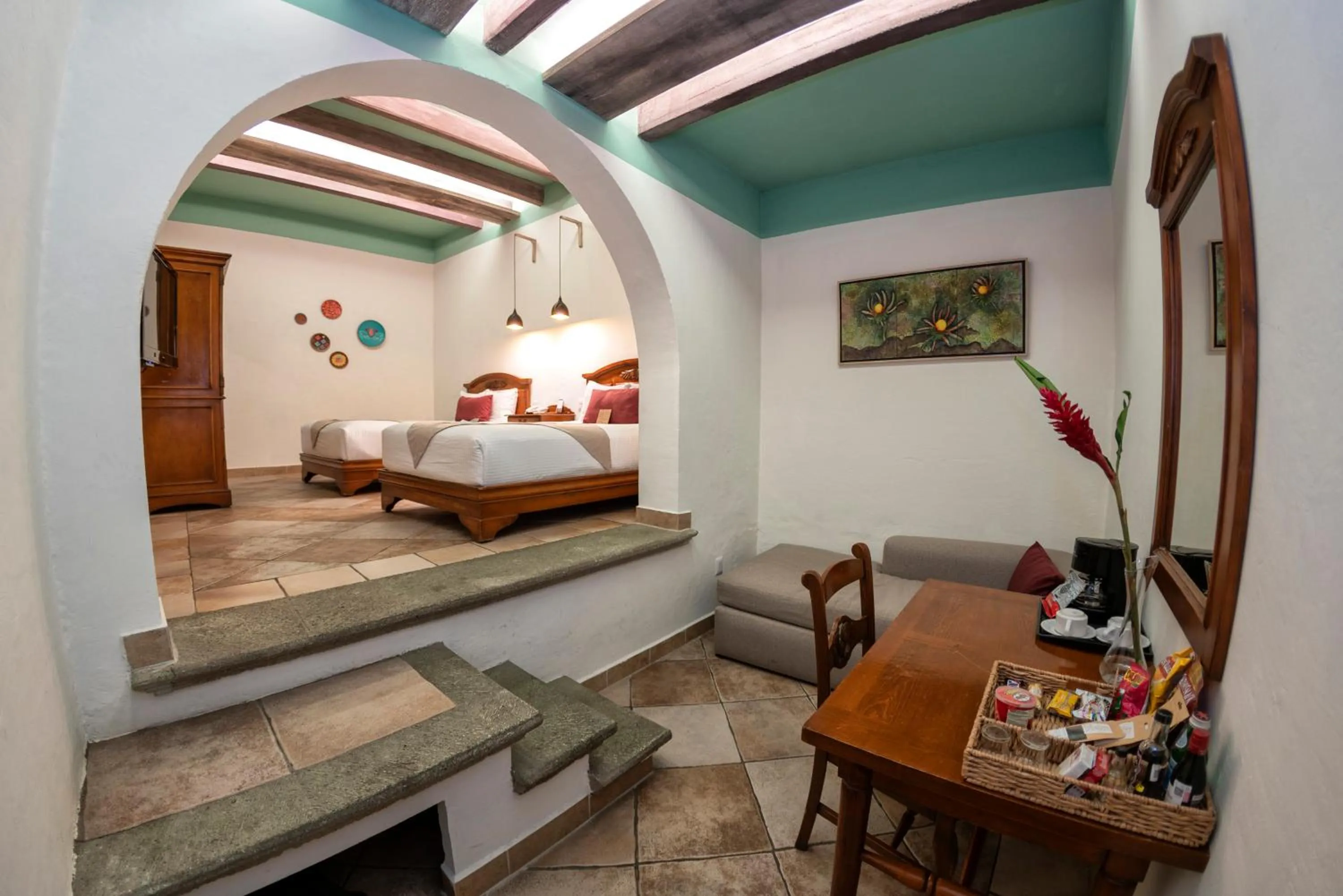 Living room, Bed in Casa De Sierra Azul