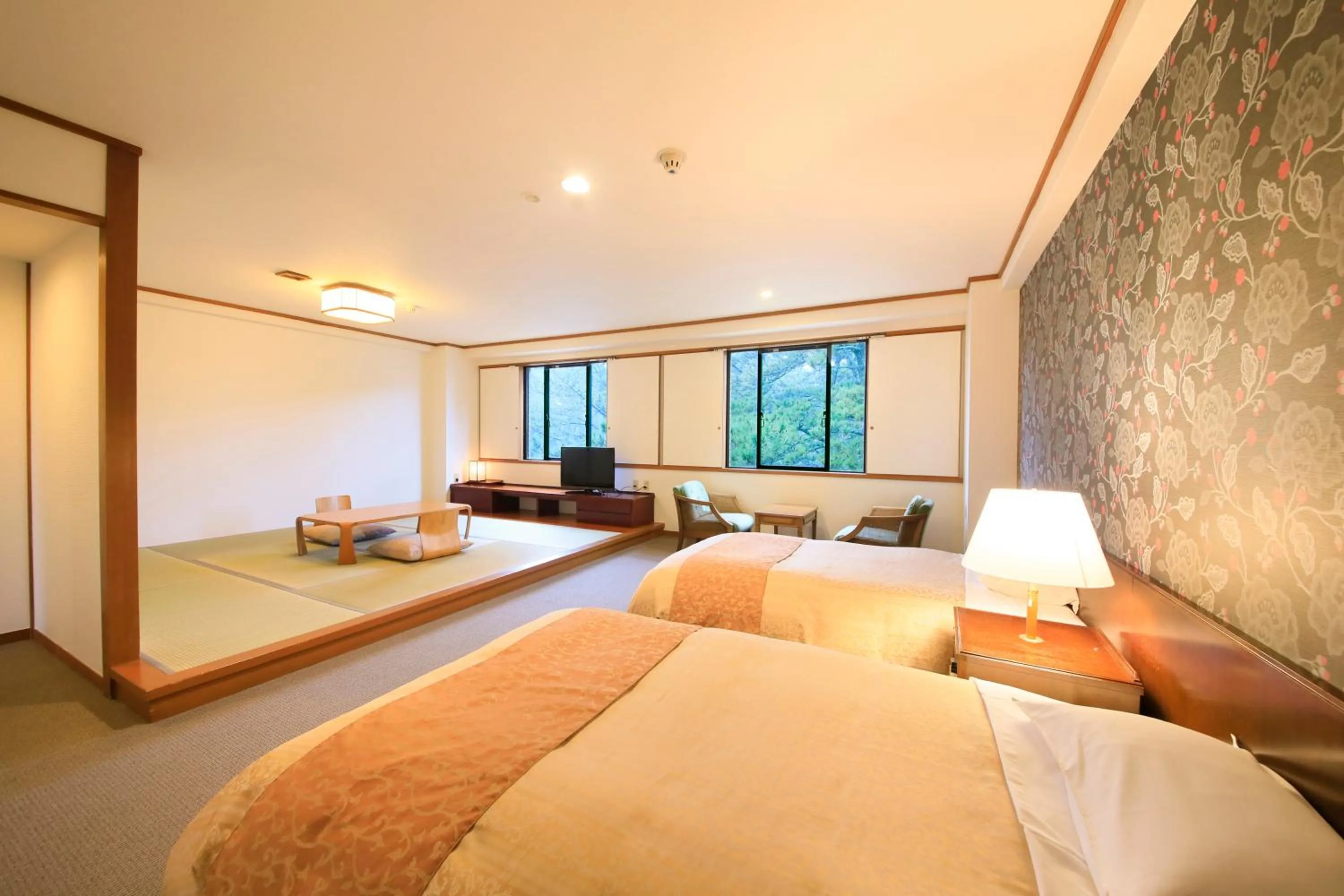 Bed in Oarai Park Hotel