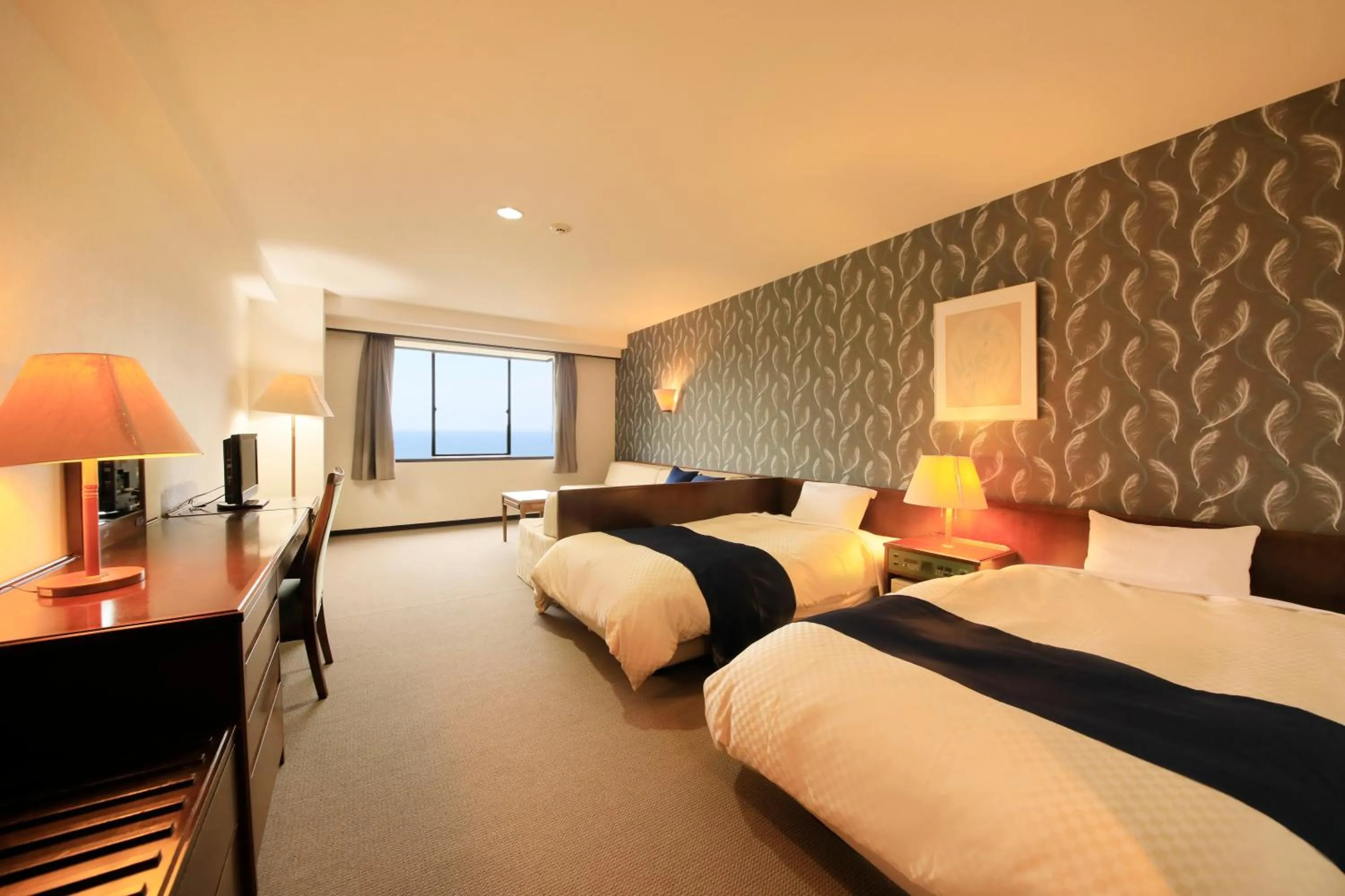 Photo of the whole room, Bed in Oarai Park Hotel