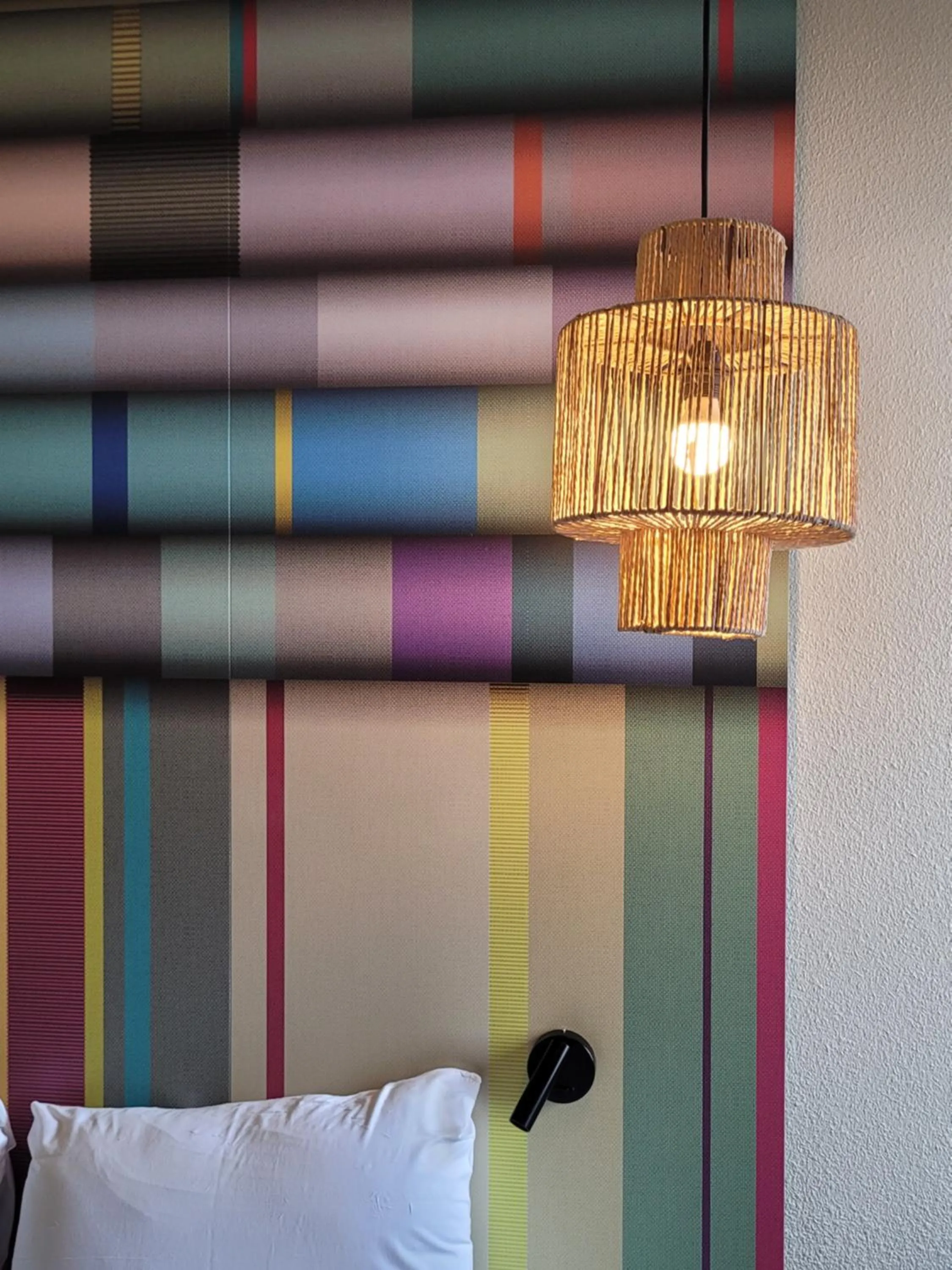 Decorative detail, Bed in ibis Styles Perpignan Centre Gare