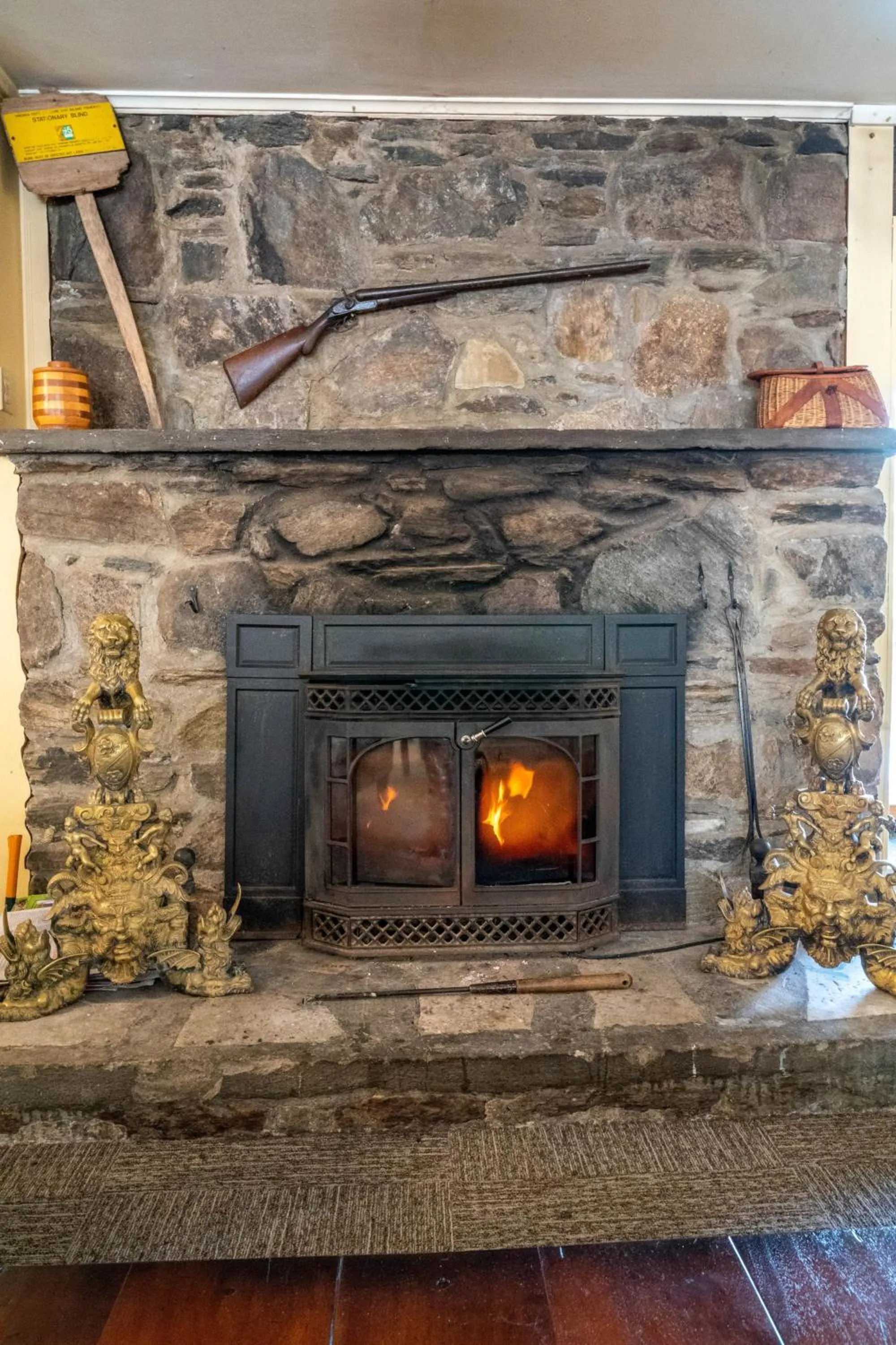 fireplace in Gray Ghost Inn