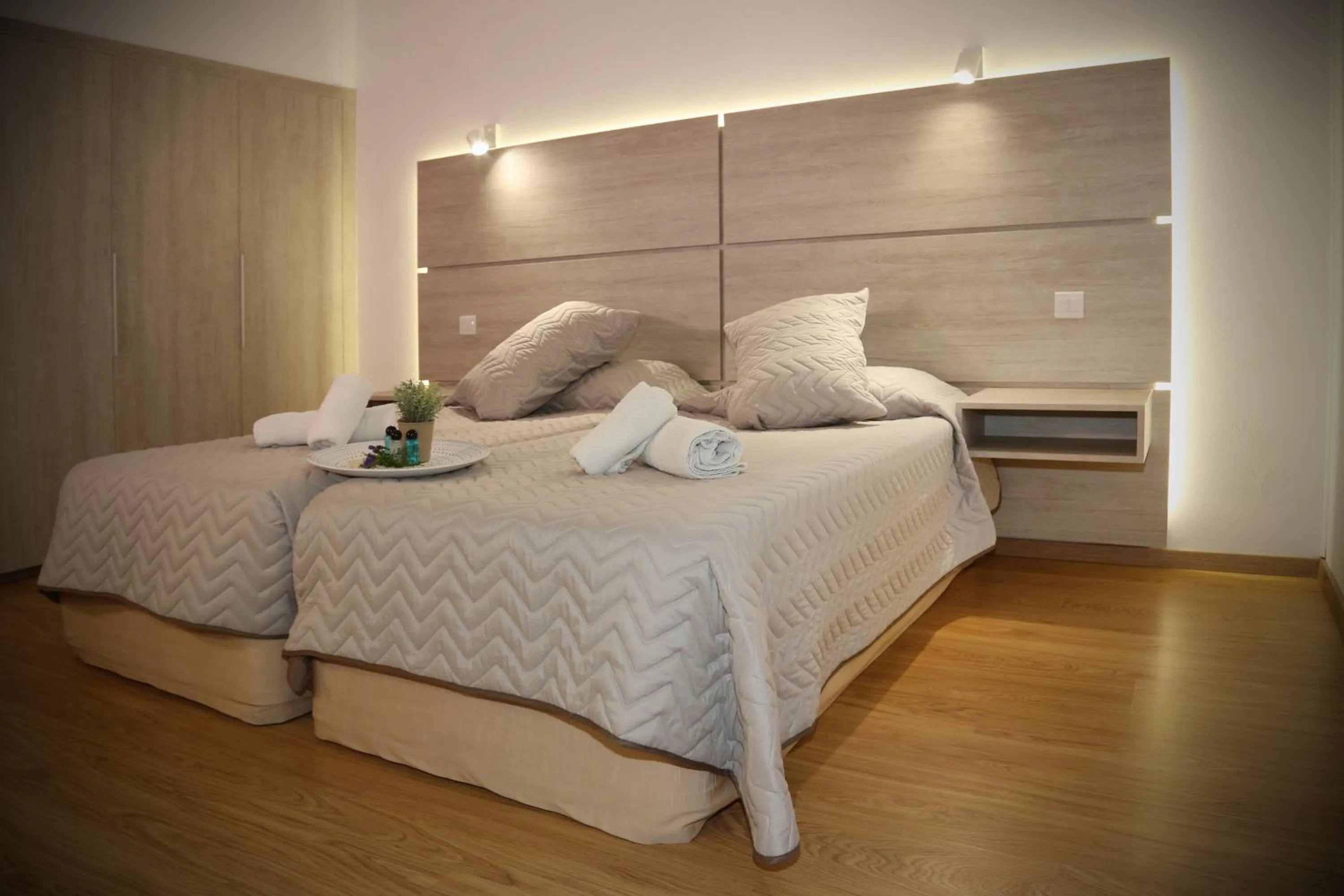 Bed in Pier Beach Hotel Apartments