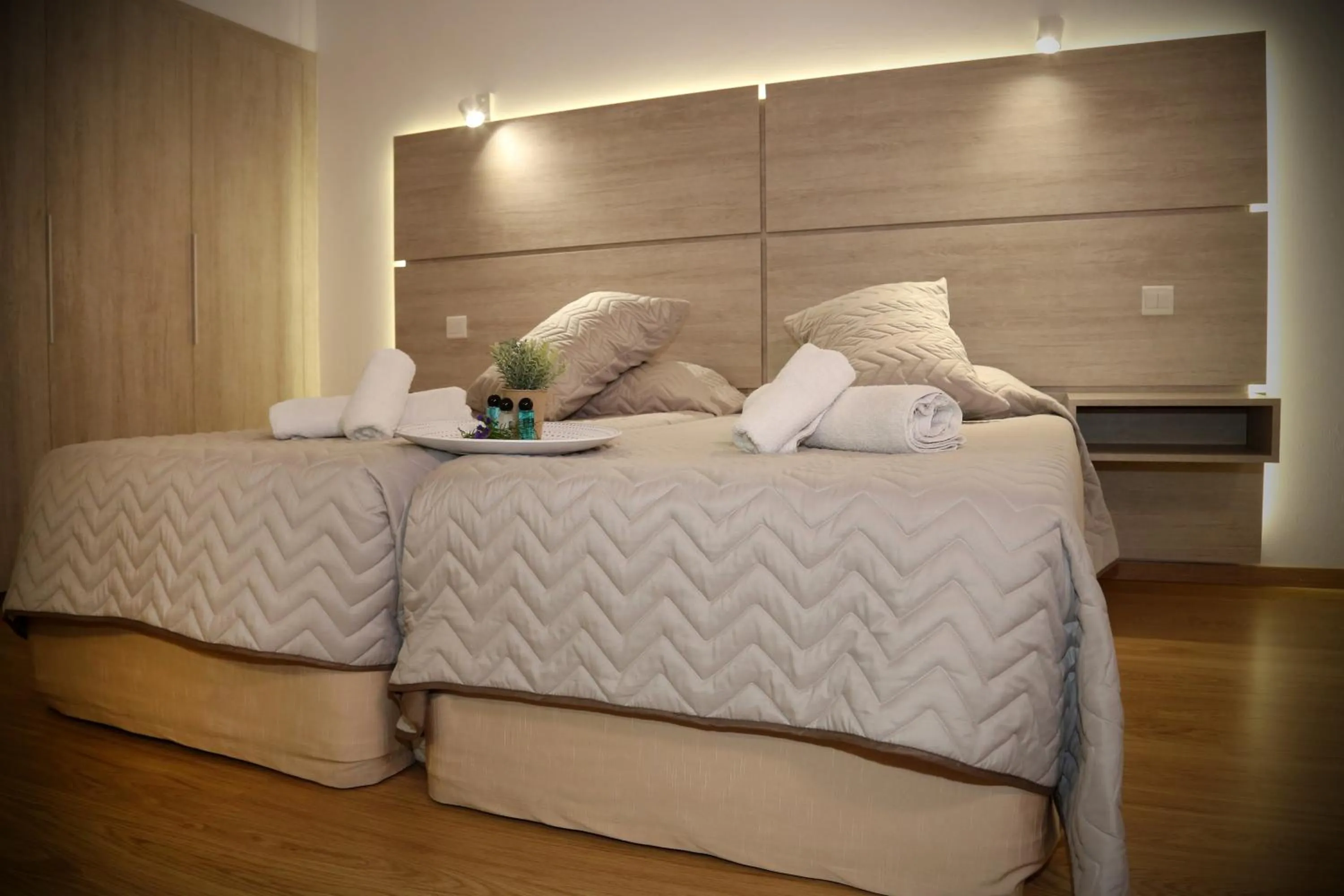 Bed in Pier Beach Hotel Apartments