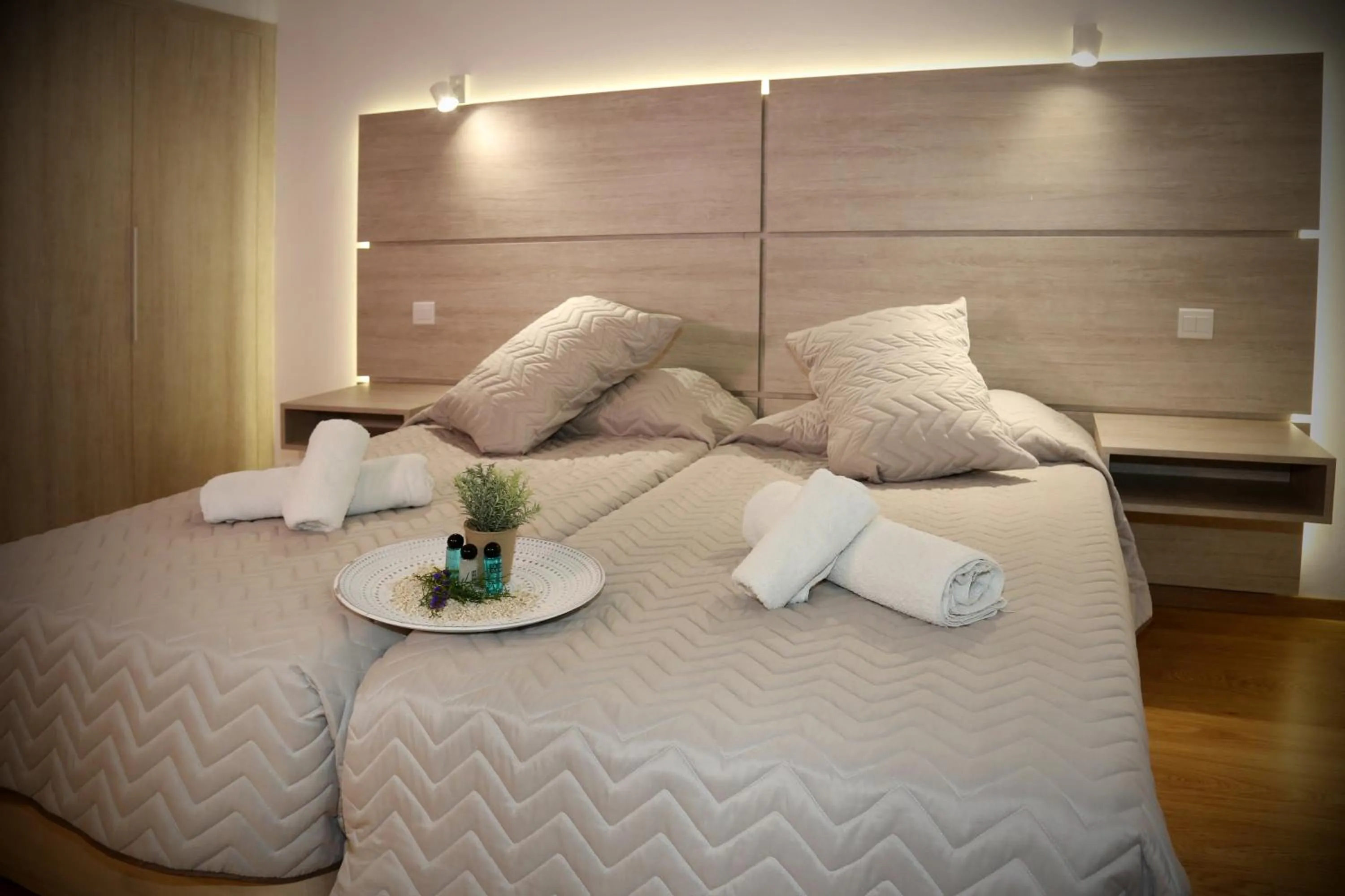 Bed in Pier Beach Hotel Apartments