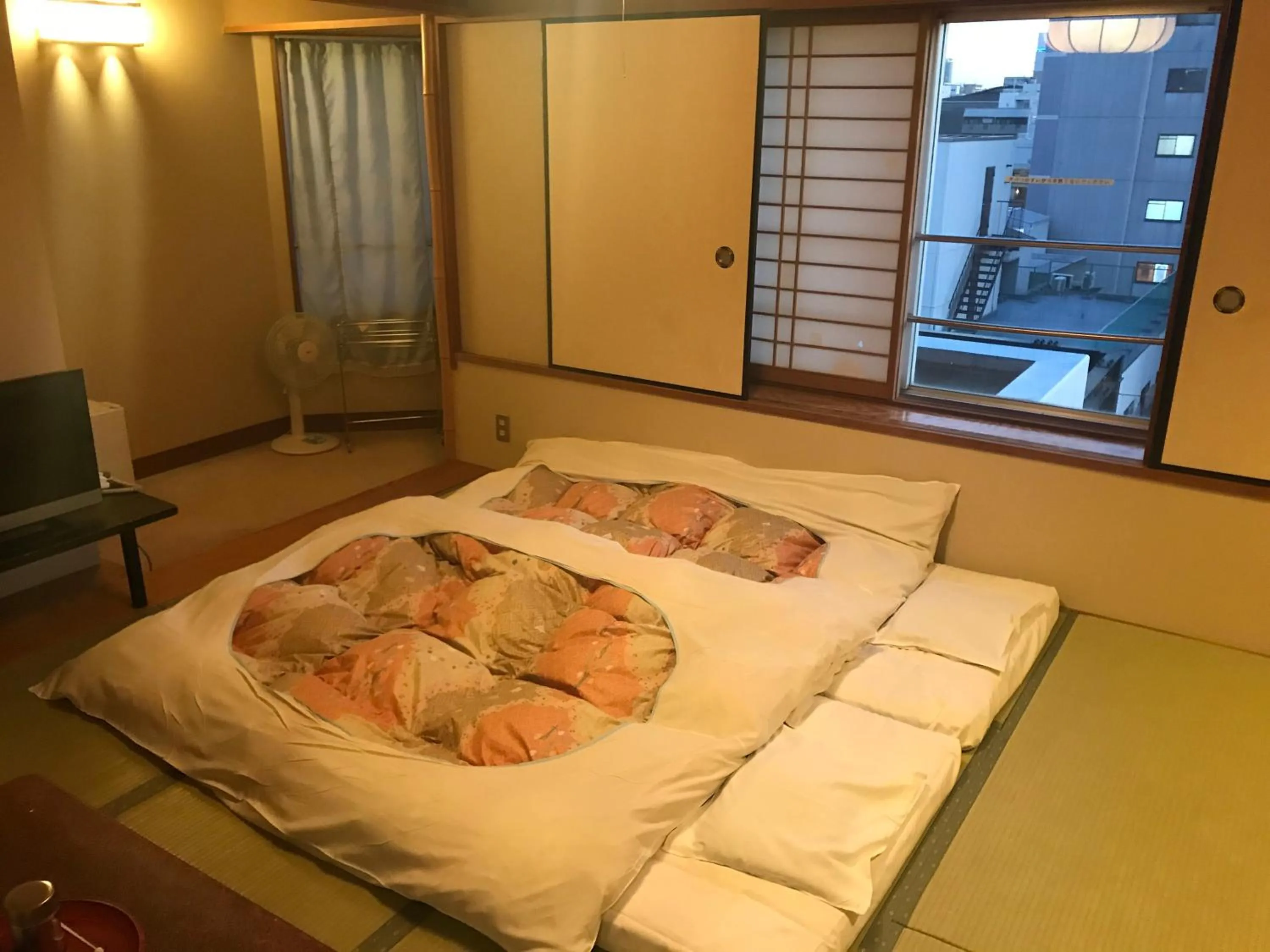 Bed in Osaka Ryokan Kuramoto