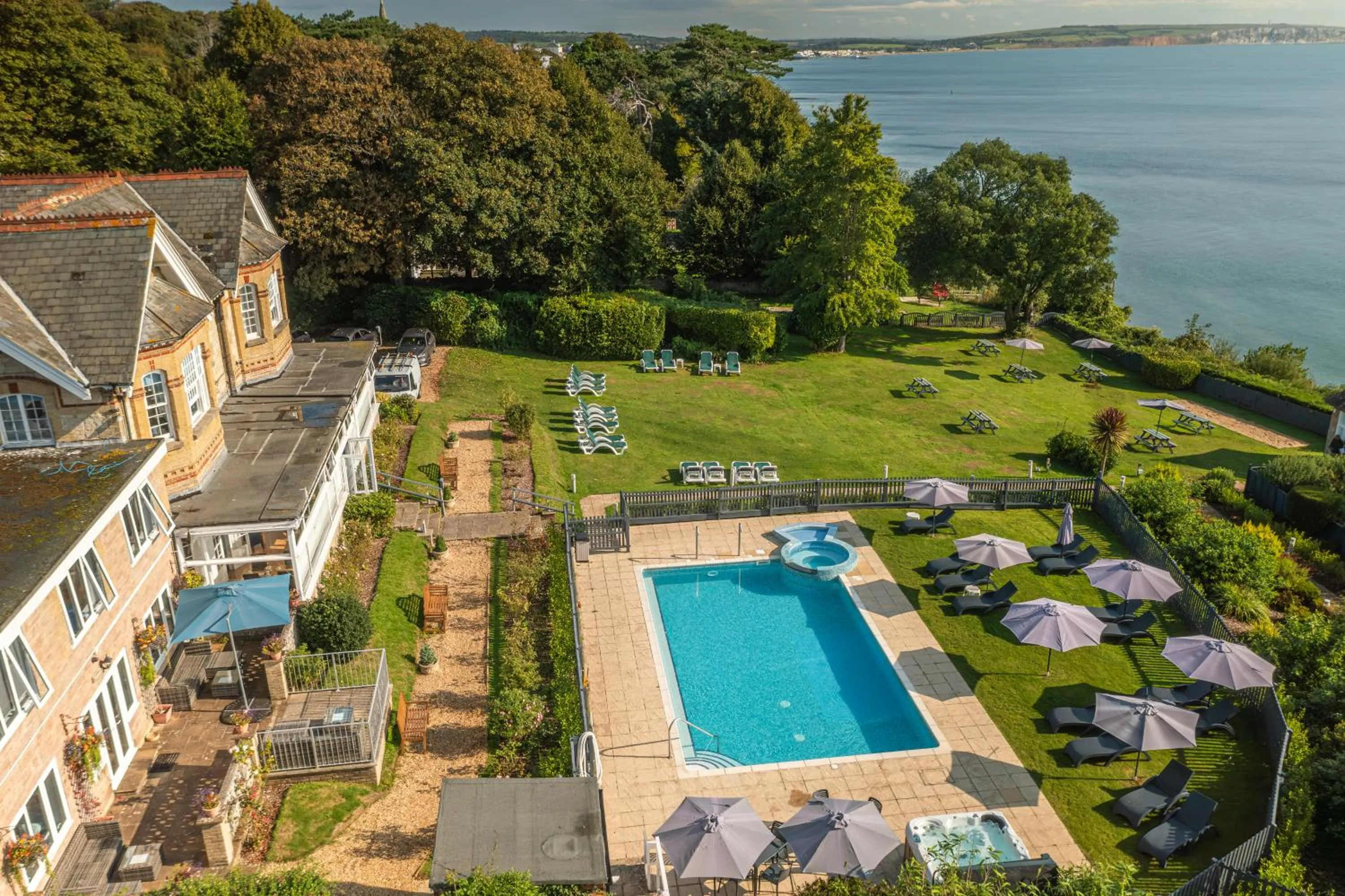 Bird's eye view in Luccombe Manor Country House Hotel