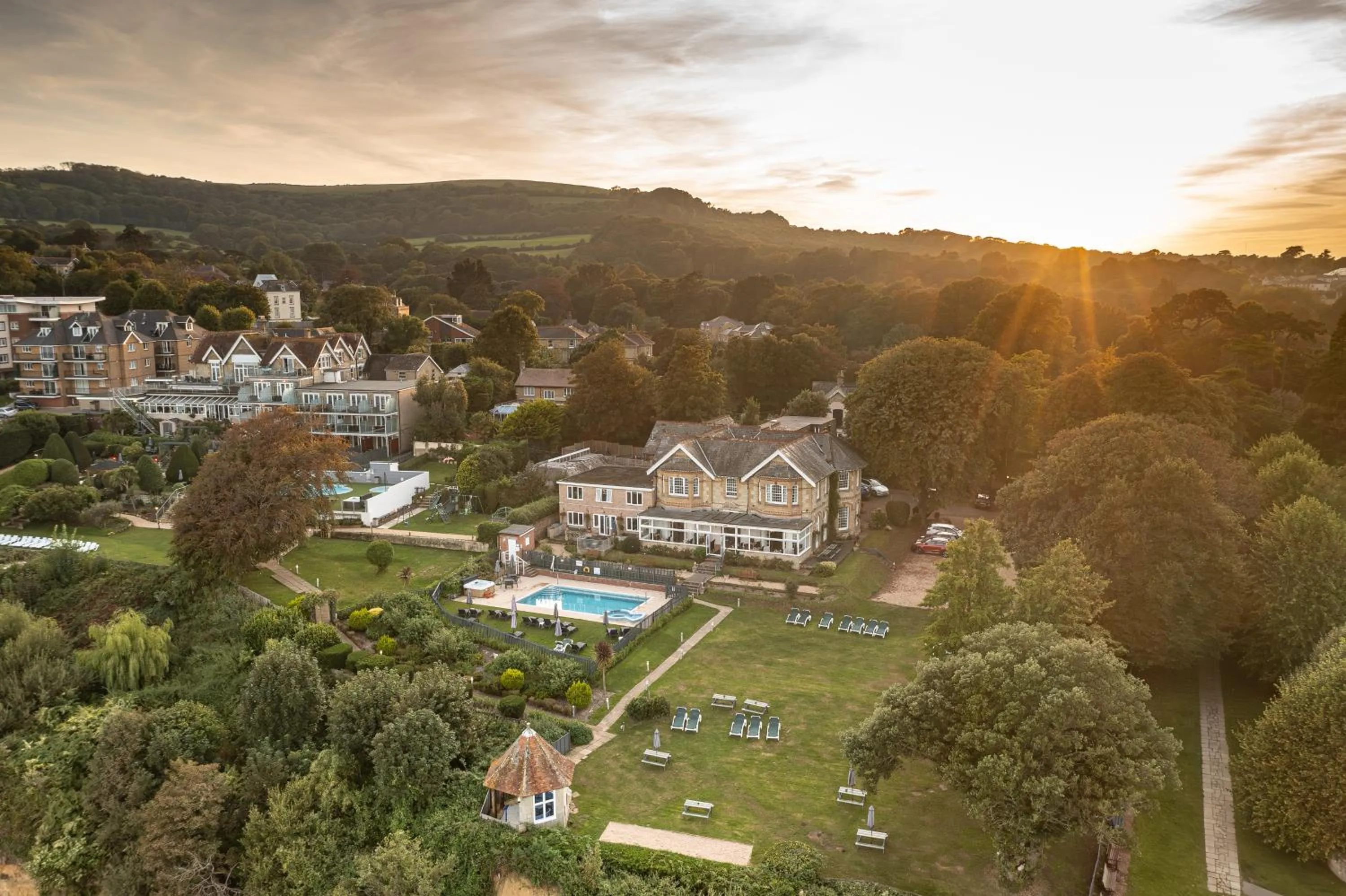 Bird's eye view in Luccombe Manor Country House Hotel