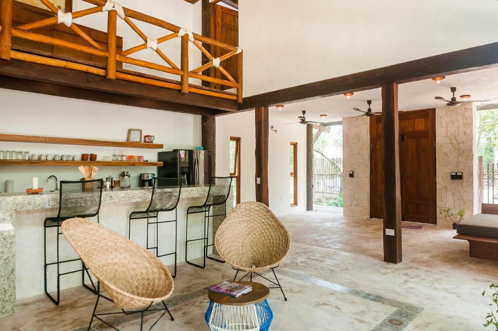 Kitchen or kitchenette in Jungle Chic Villa in Chemuyil