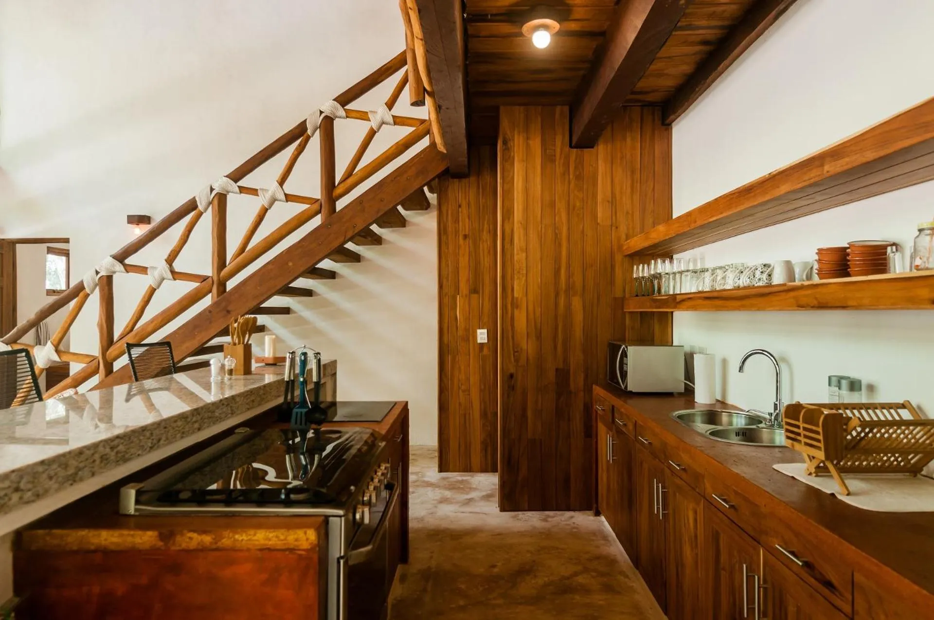 Kitchen or kitchenette in Jungle Chic Villa in Chemuyil