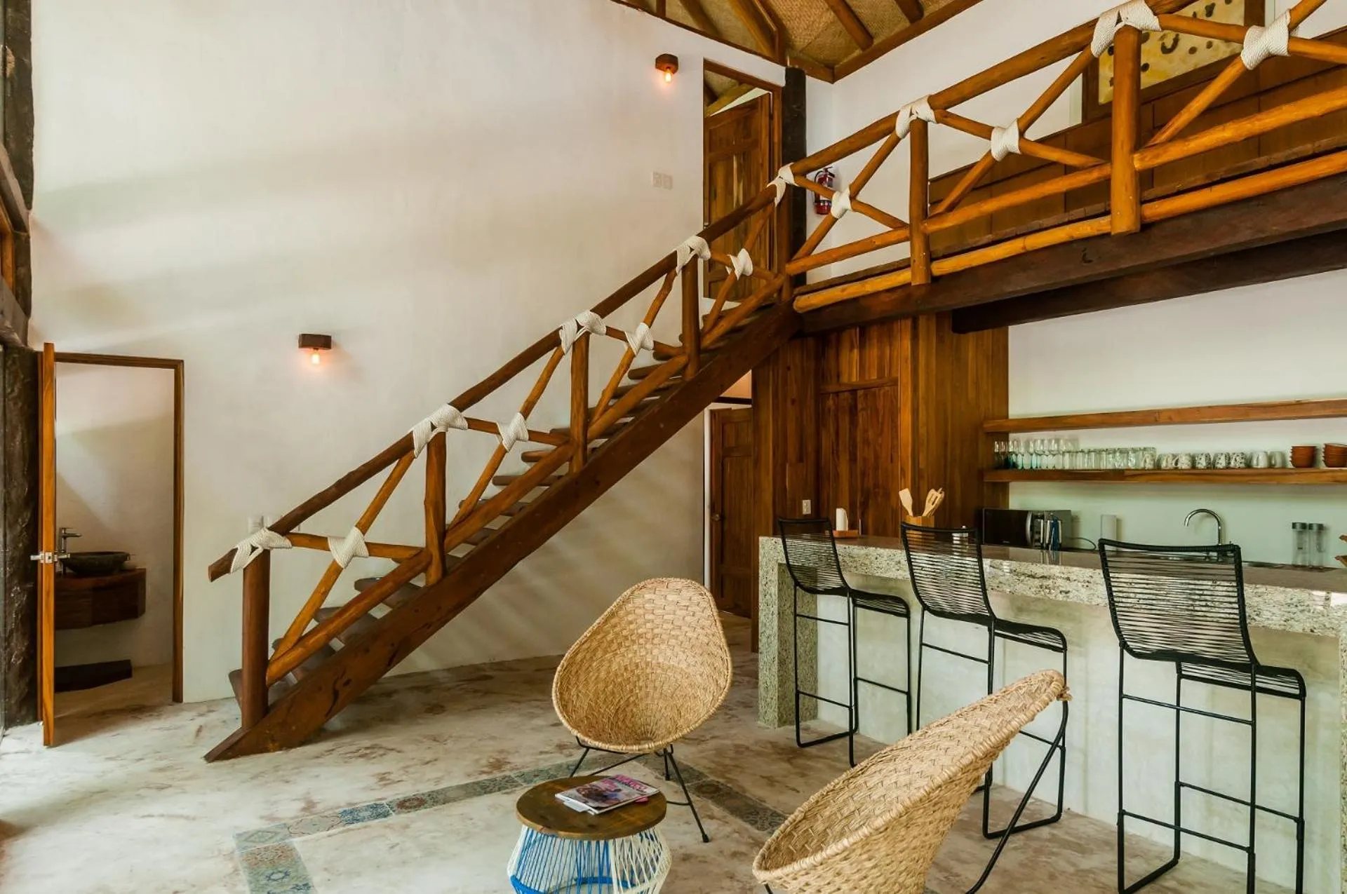 Kitchen or kitchenette in Jungle Chic Villa in Chemuyil