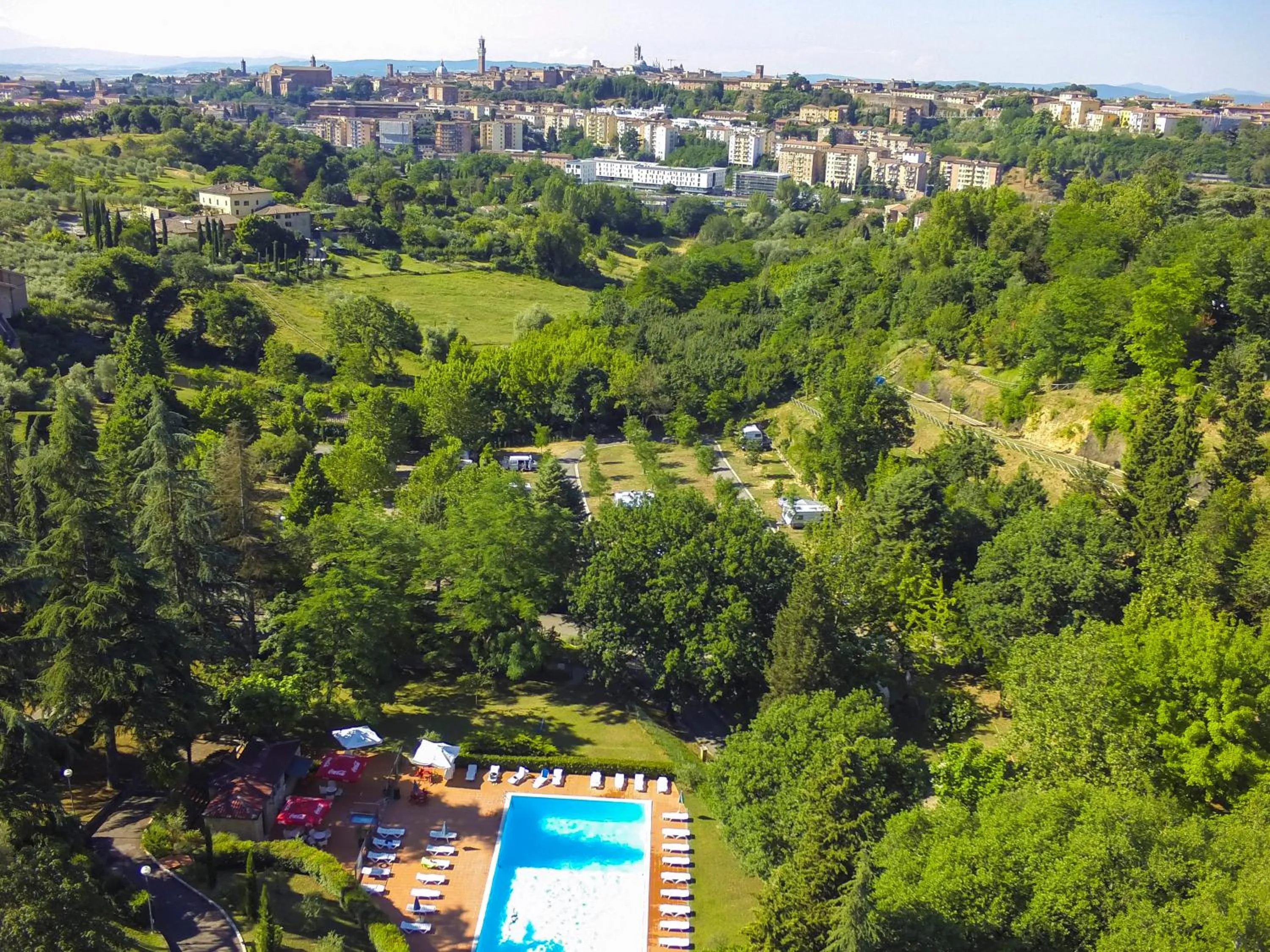 Bird's eye view in Camping Siena Colleverde