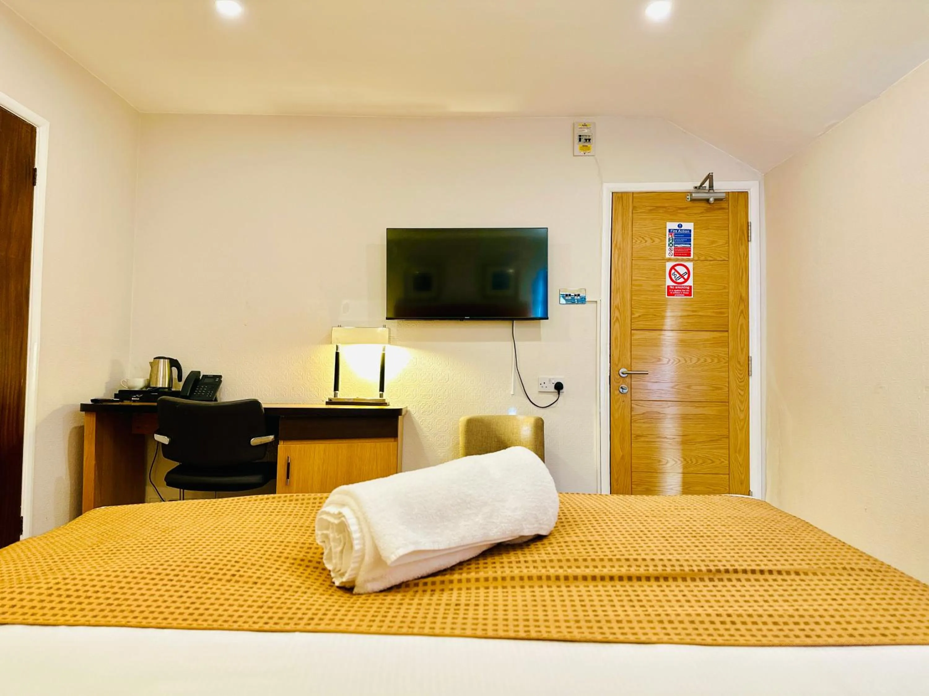 Bedroom, Bed in Crown Hotel - Stone, Near Stoke-On-Trent by OYO