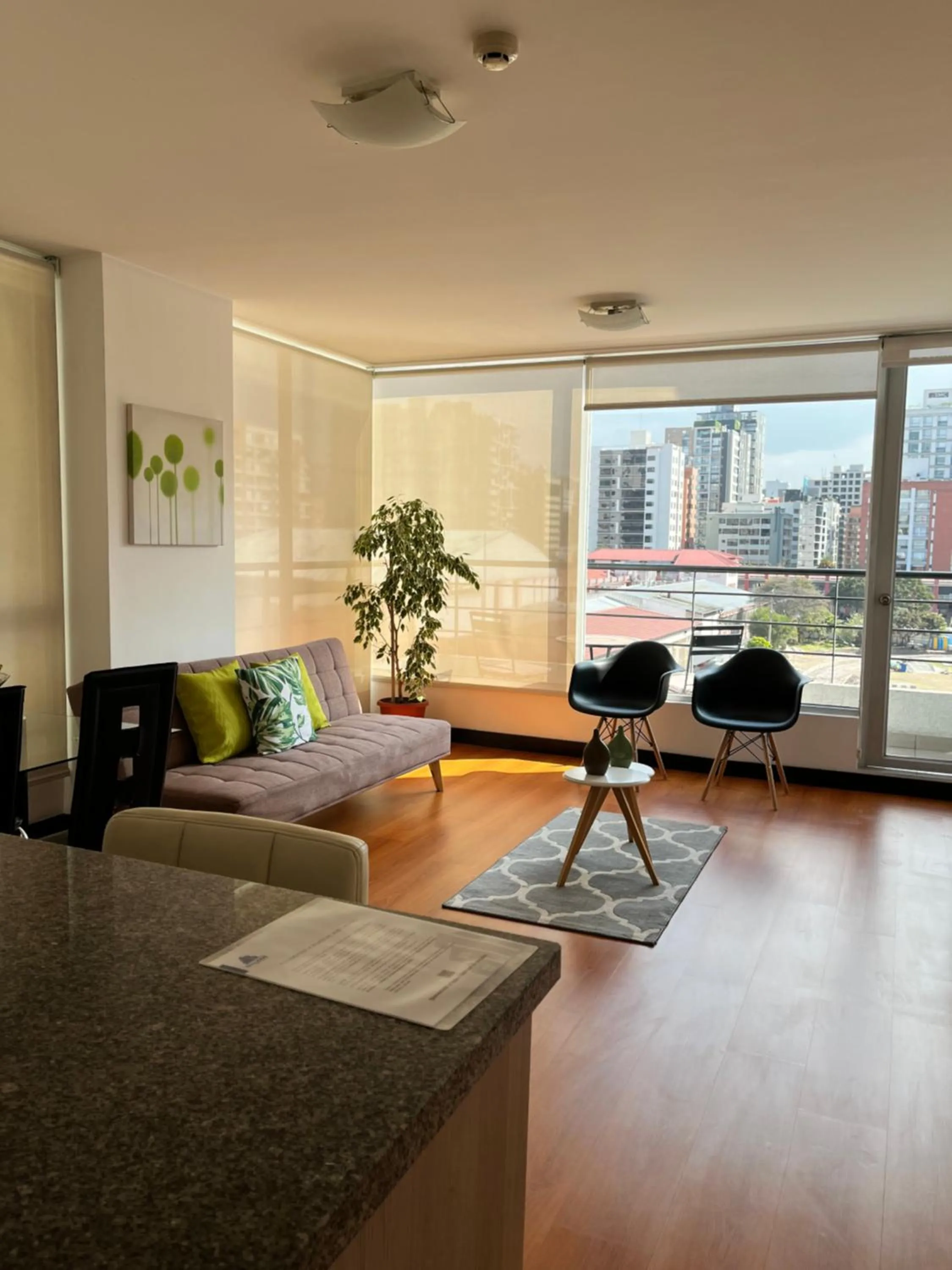 Seating area in BlueZone Apartments