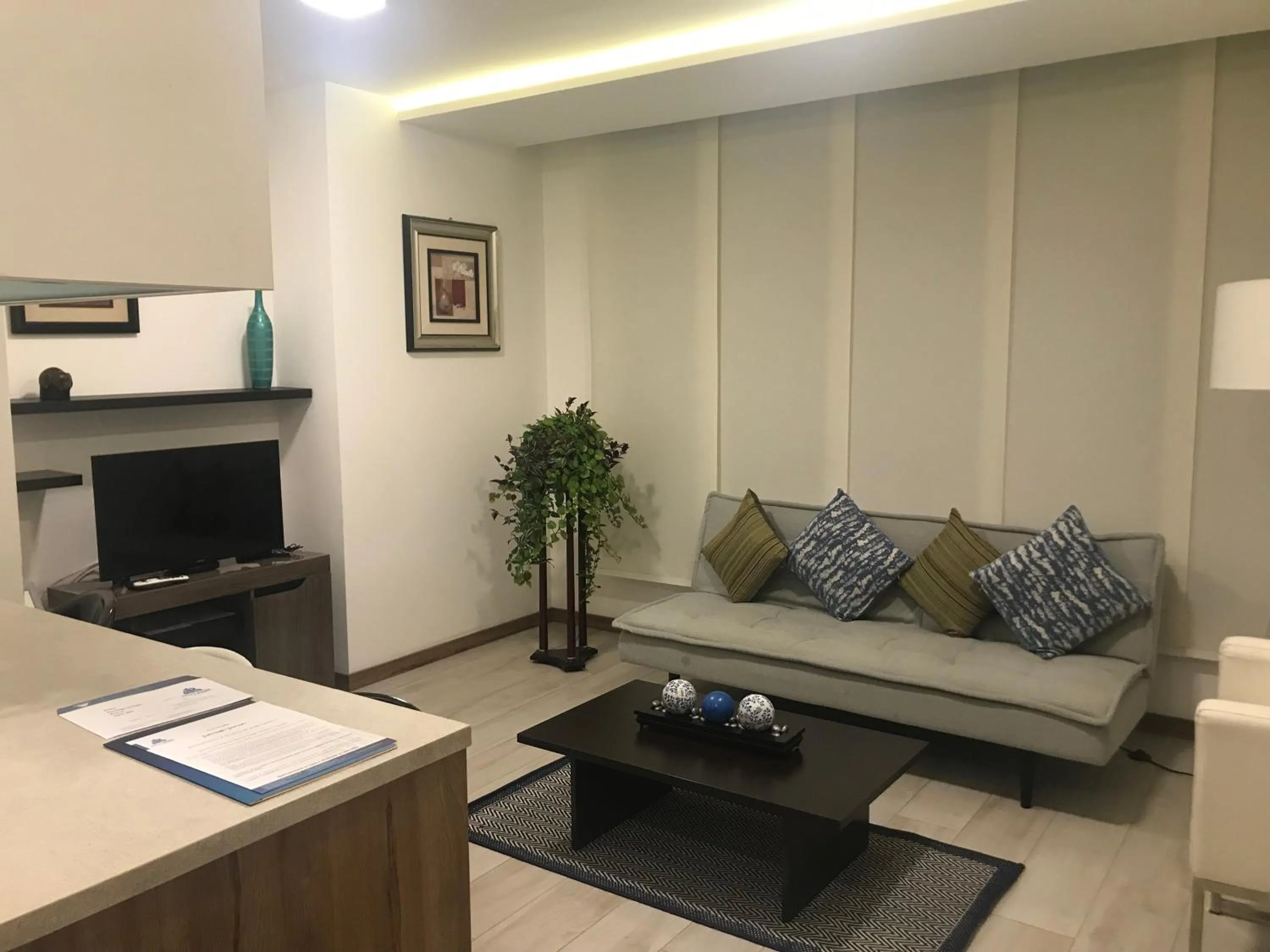 Living room in BlueZone Apartments