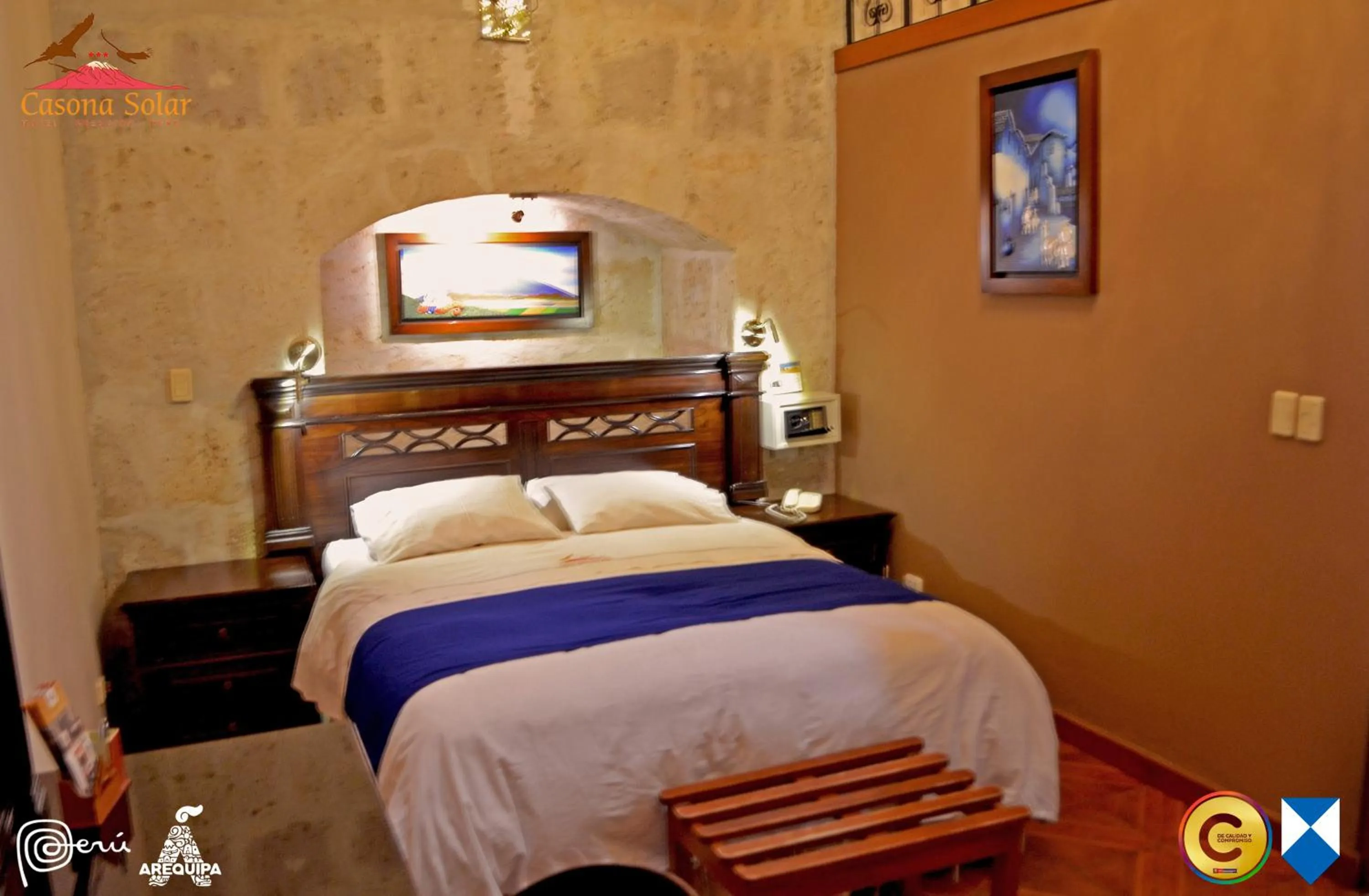 Bed in Hotel Casona Solar