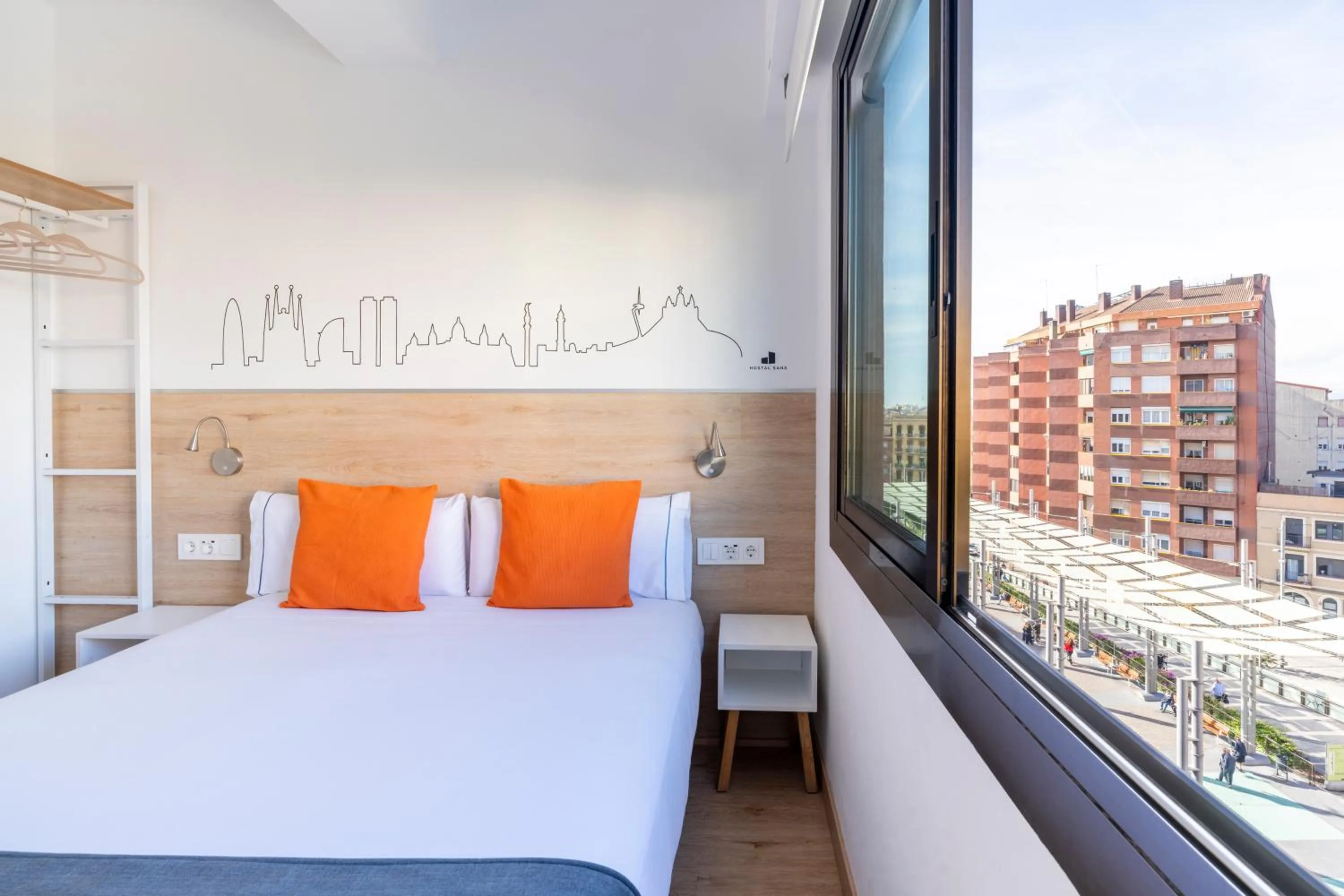 View (from property/room), Bed in Hostal Sans