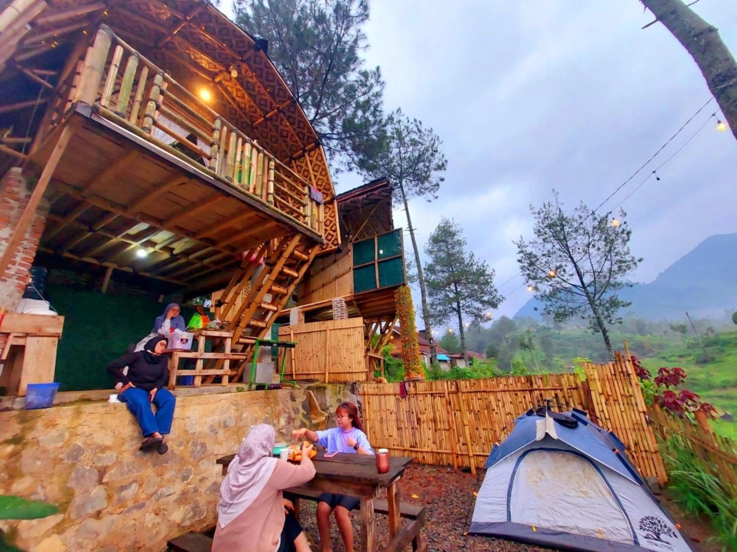 Patio in Ciwidey Jungle Camp & Villa